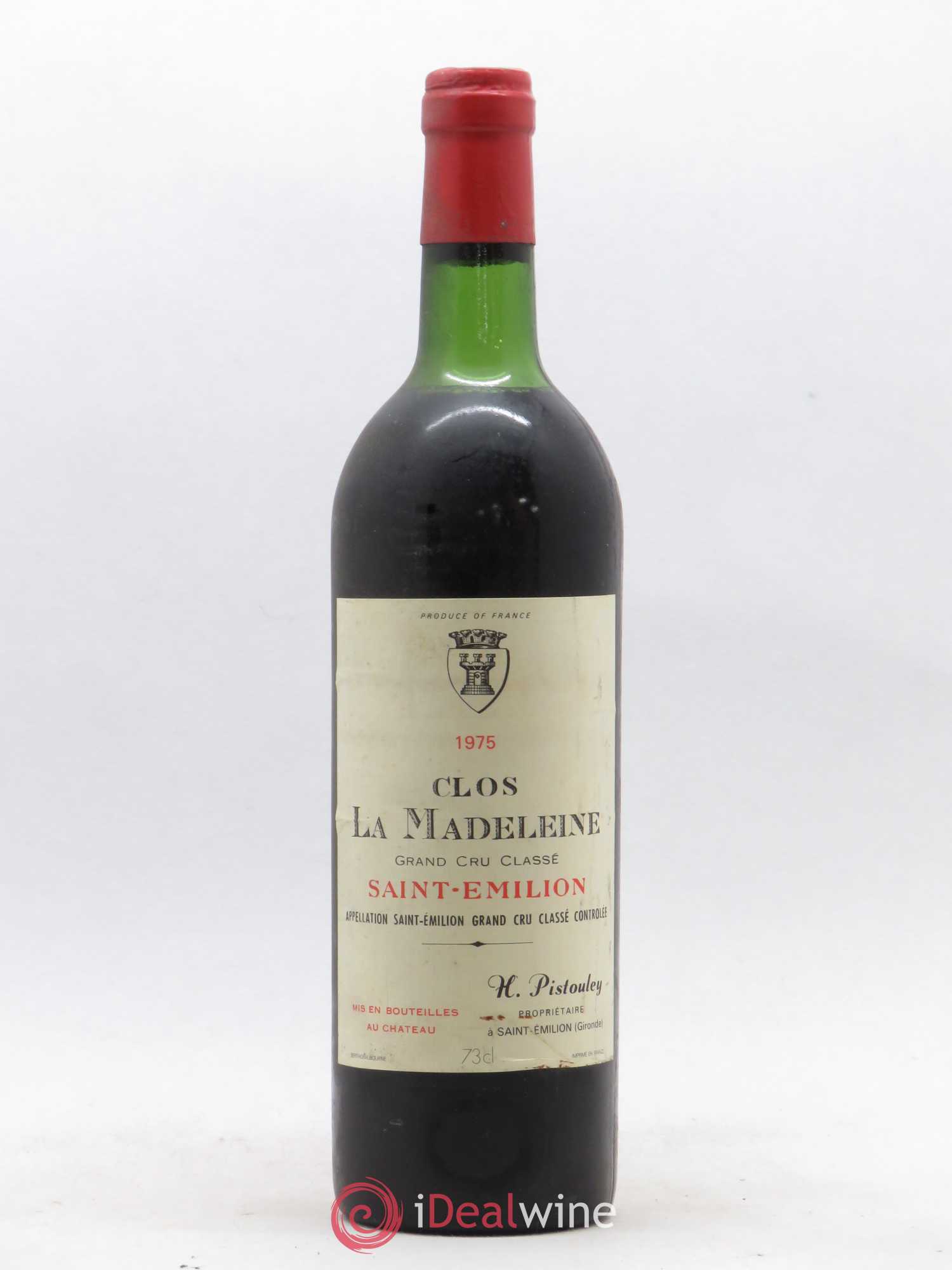 Clos la Madeleine Grand Cru Classé 1975 - Lot de 1 bouteille - 0