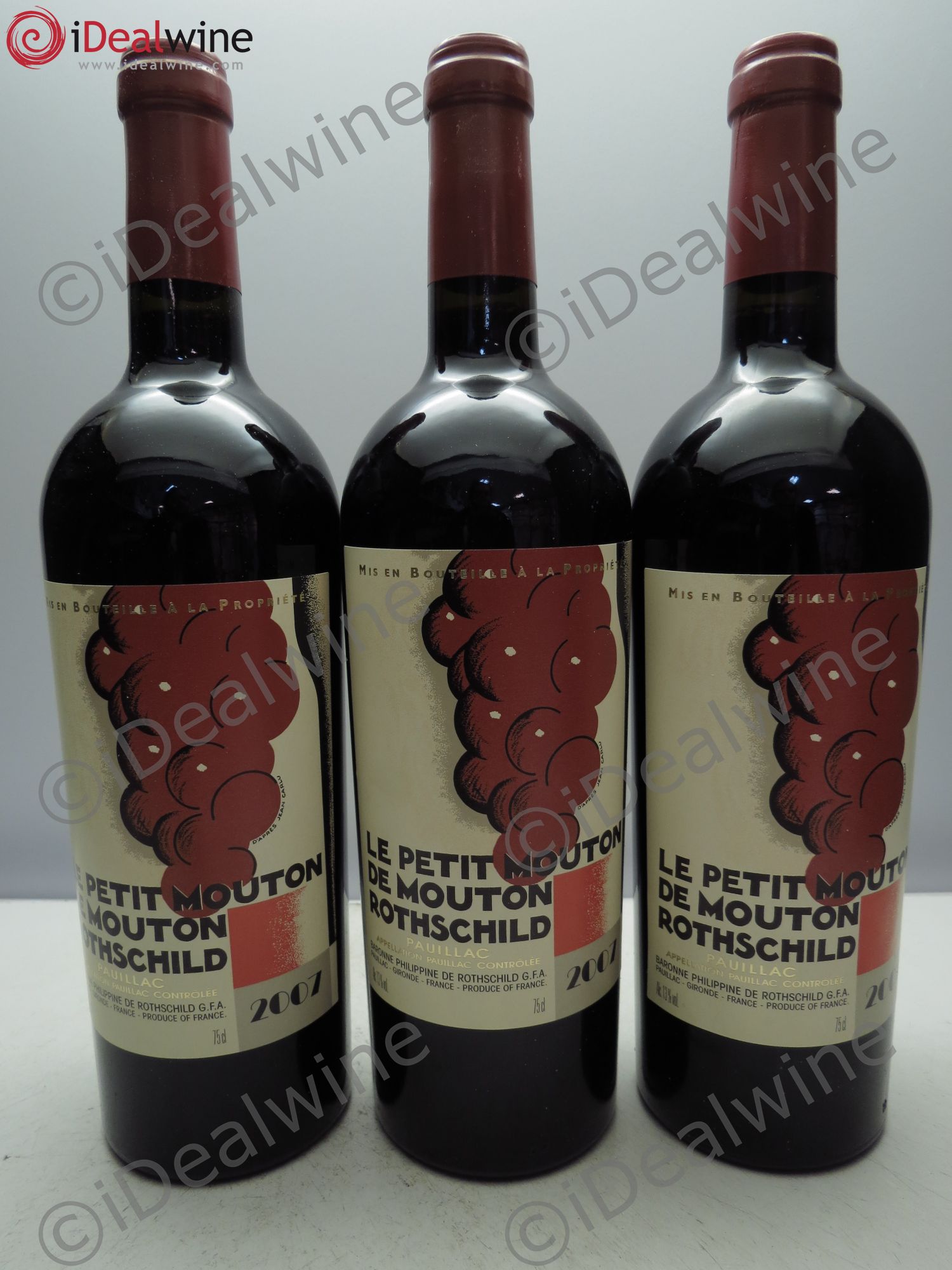 Petit Mouton Second Vin 2007 - Lot de 3 bouteilles - 0