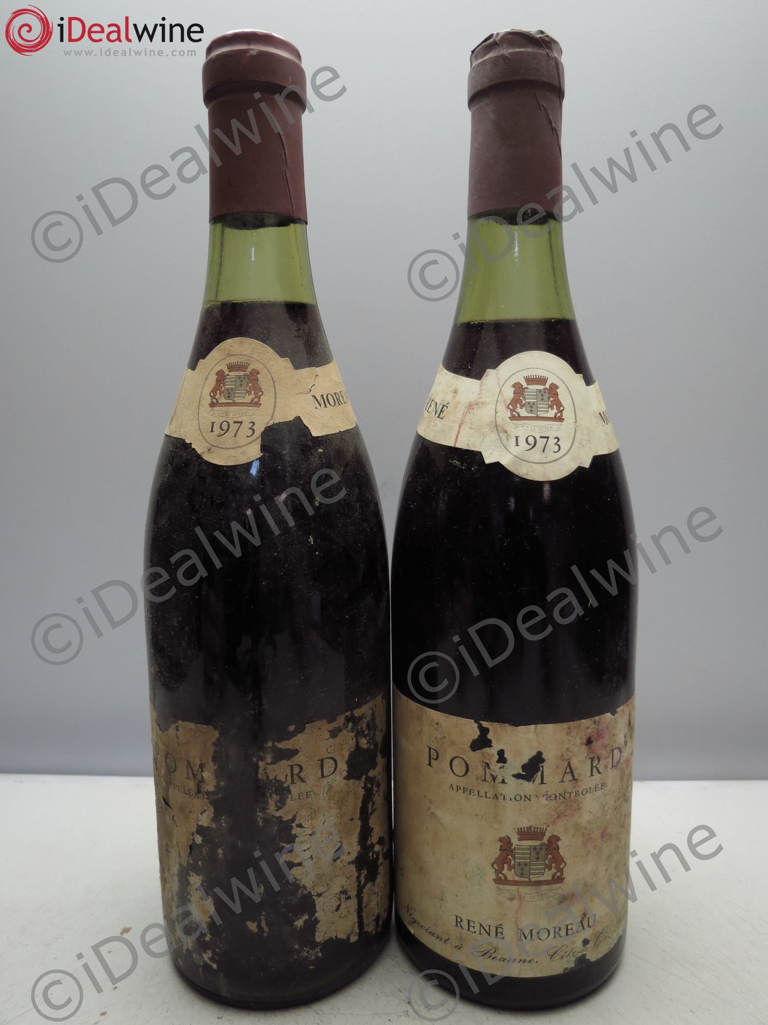 Pommard René Moreau 1973 - Lot de 2 bouteilles - 0
