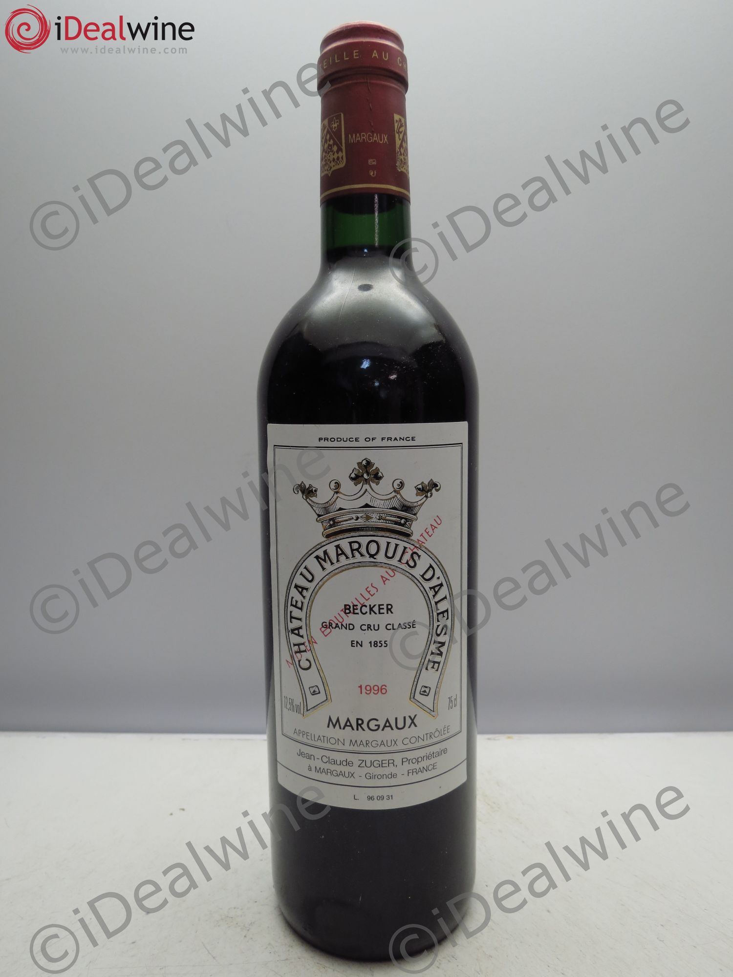 Château Marquis d'Alesme 1996 - Lot de 6 bouteilles - 0