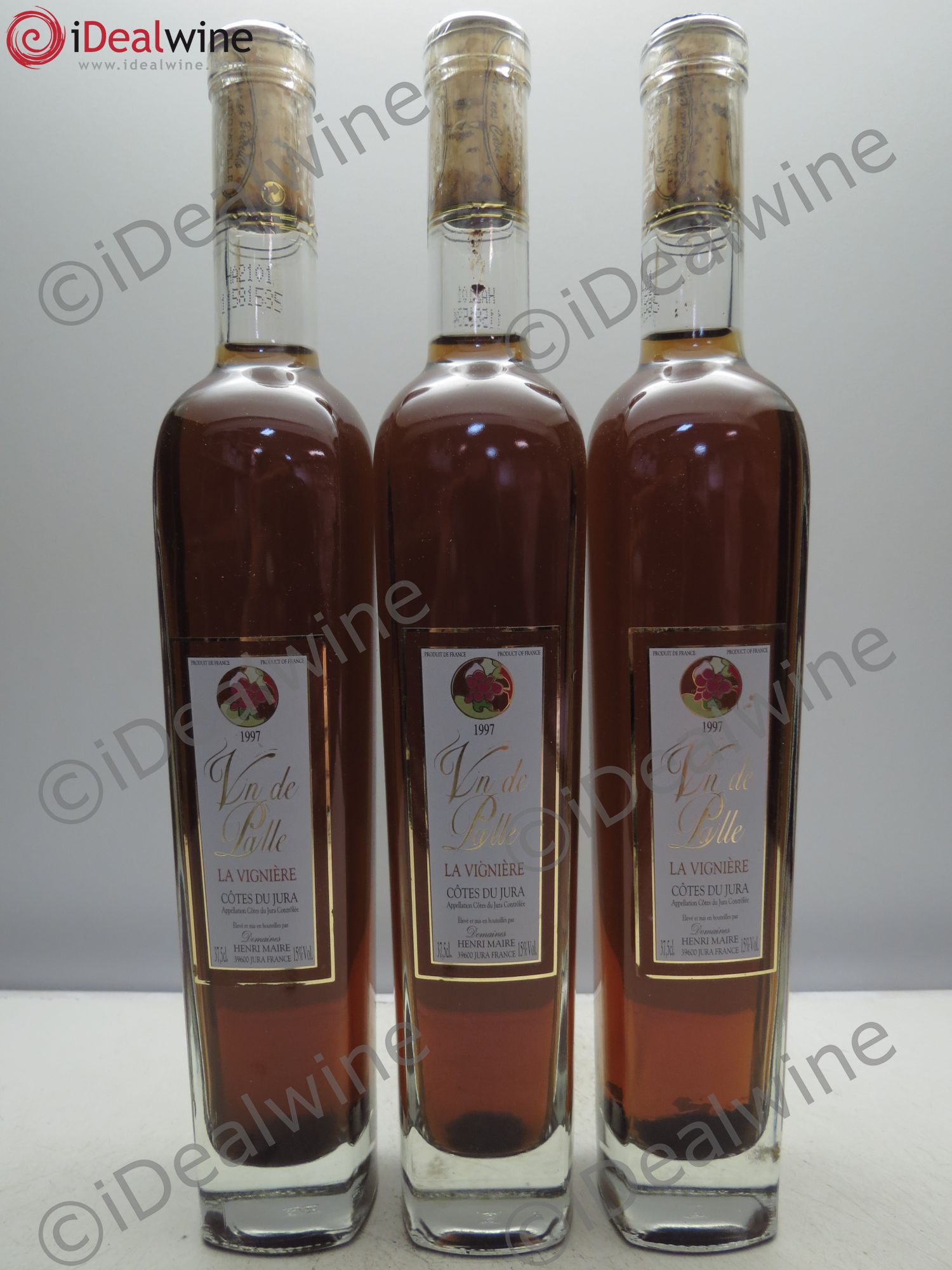 Côtes du Jura Vin de Paille La Vignière. Henri Maire 1997 - Posten von 3 Demi-Flaschen - 0