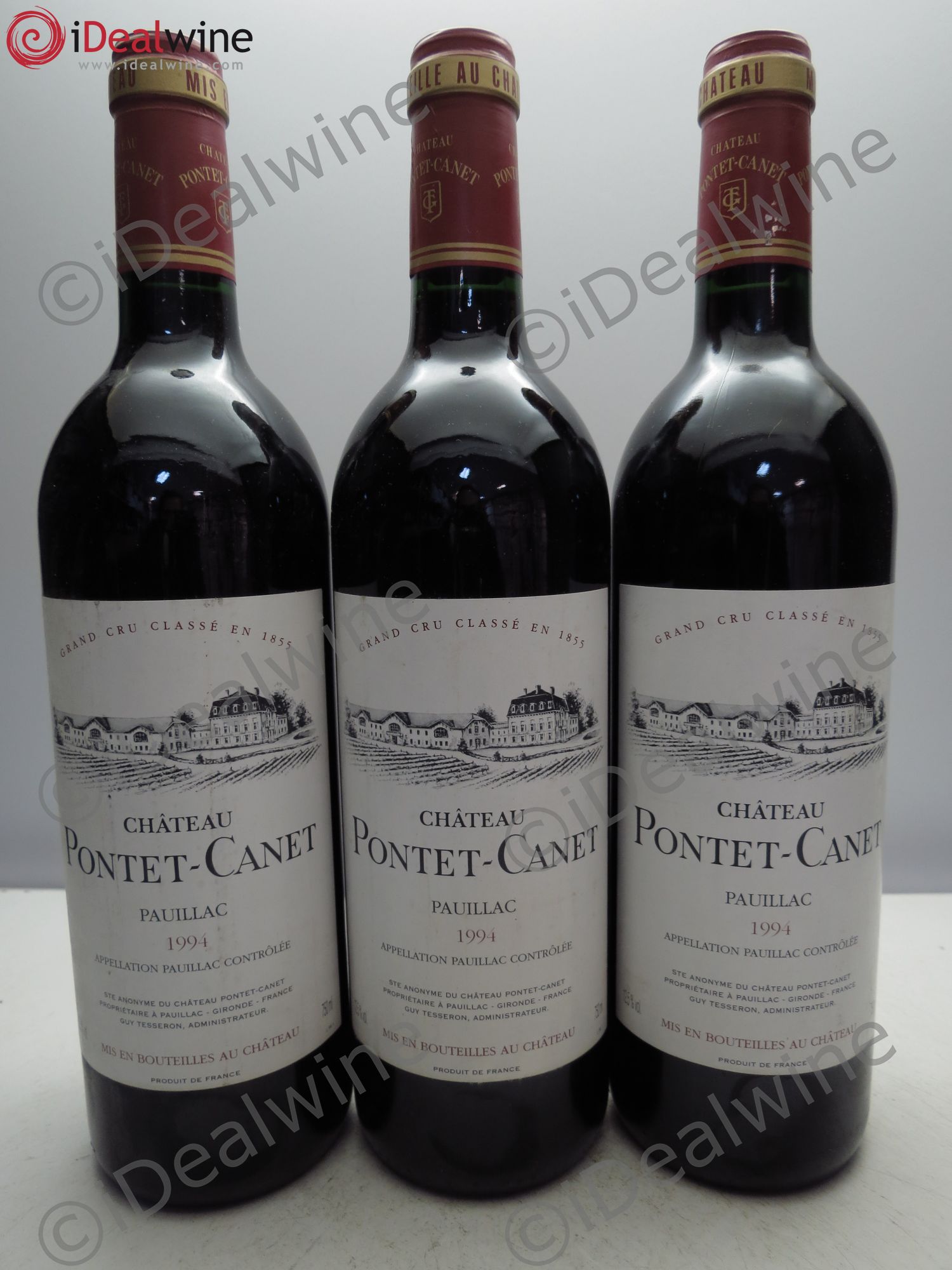 Château Pontet Canet 5ème Grand Cru Classé 1994 - Lot de 3 bouteilles - 0