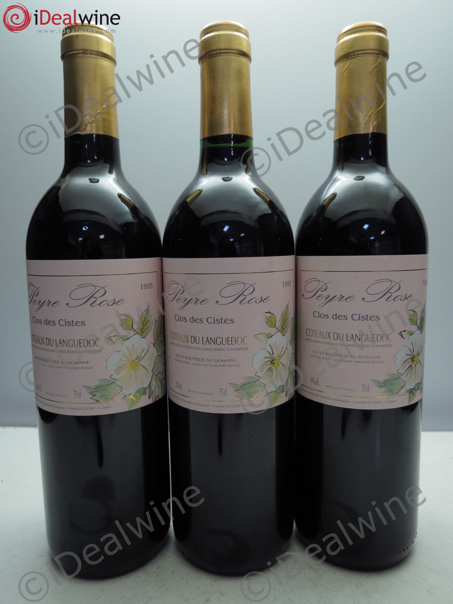 Vin de France (anciennement Coteaux du Languedoc) Domaine Peyre Rose Les Cistes Marlène Soria 1995 - Lot de 3 bouteilles - 0