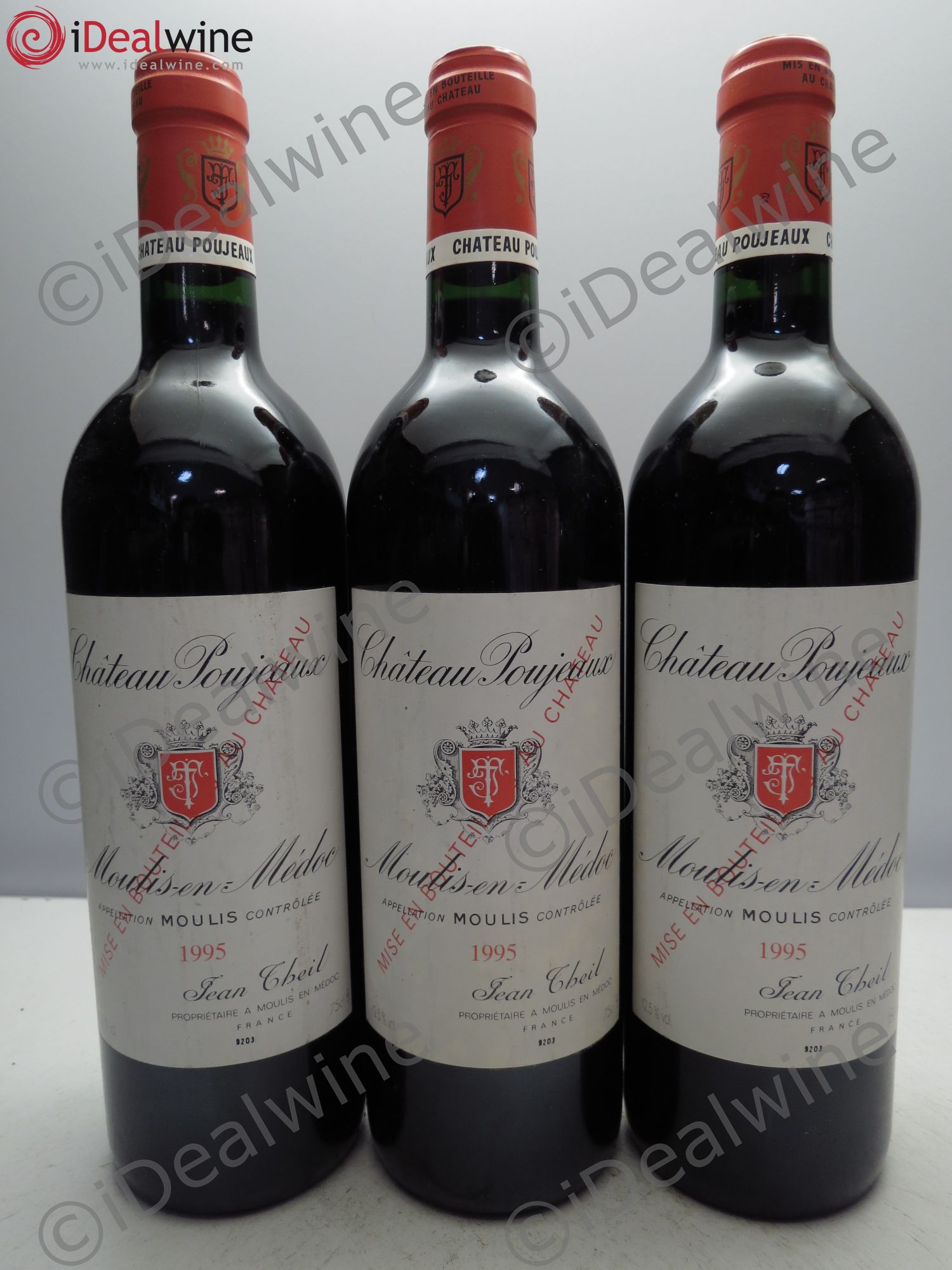 Château Poujeaux 1995 - Lot de 3 bouteilles - 0