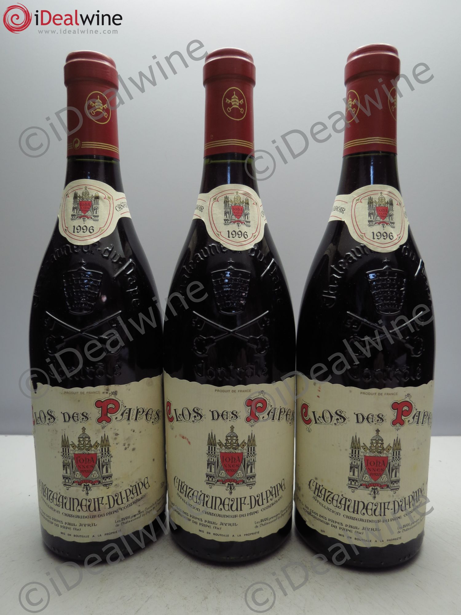 Châteauneuf-du-Pape Clos des Papes - Paul Avril 1996 - Lot de 3 bouteilles - 0