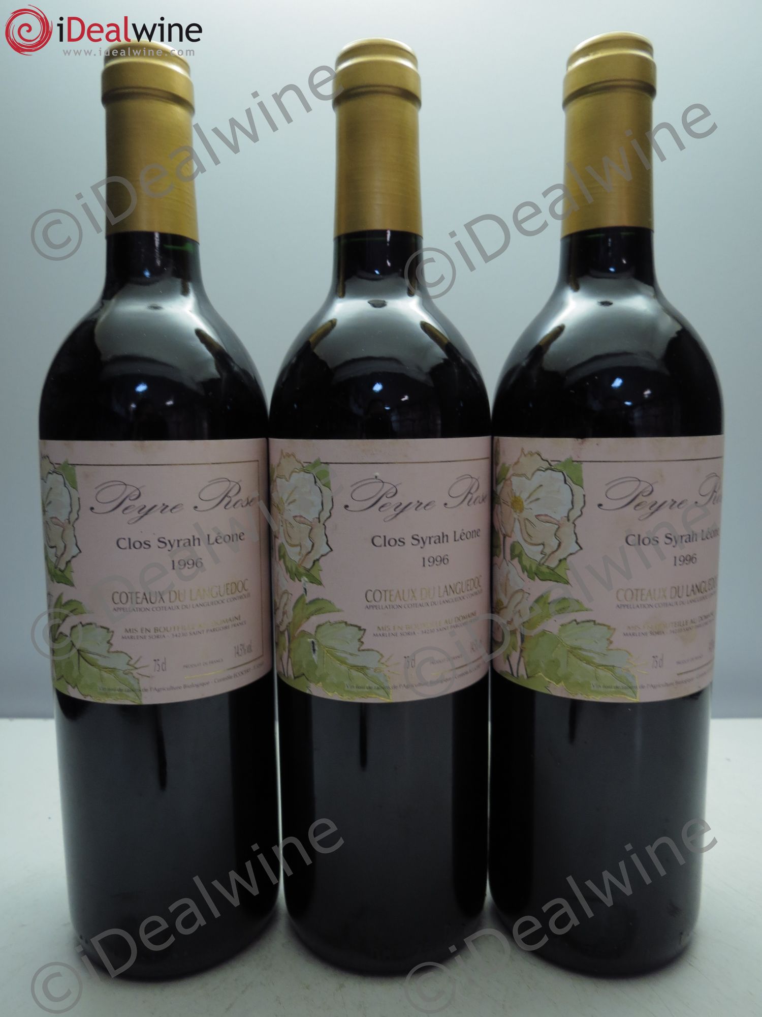Coteaux du Languedoc Domaine Peyre Rose Belle Léone (anciennement Syrah Léone) Marlène Soria 1996 - Lot de 3 bouteilles - 0
