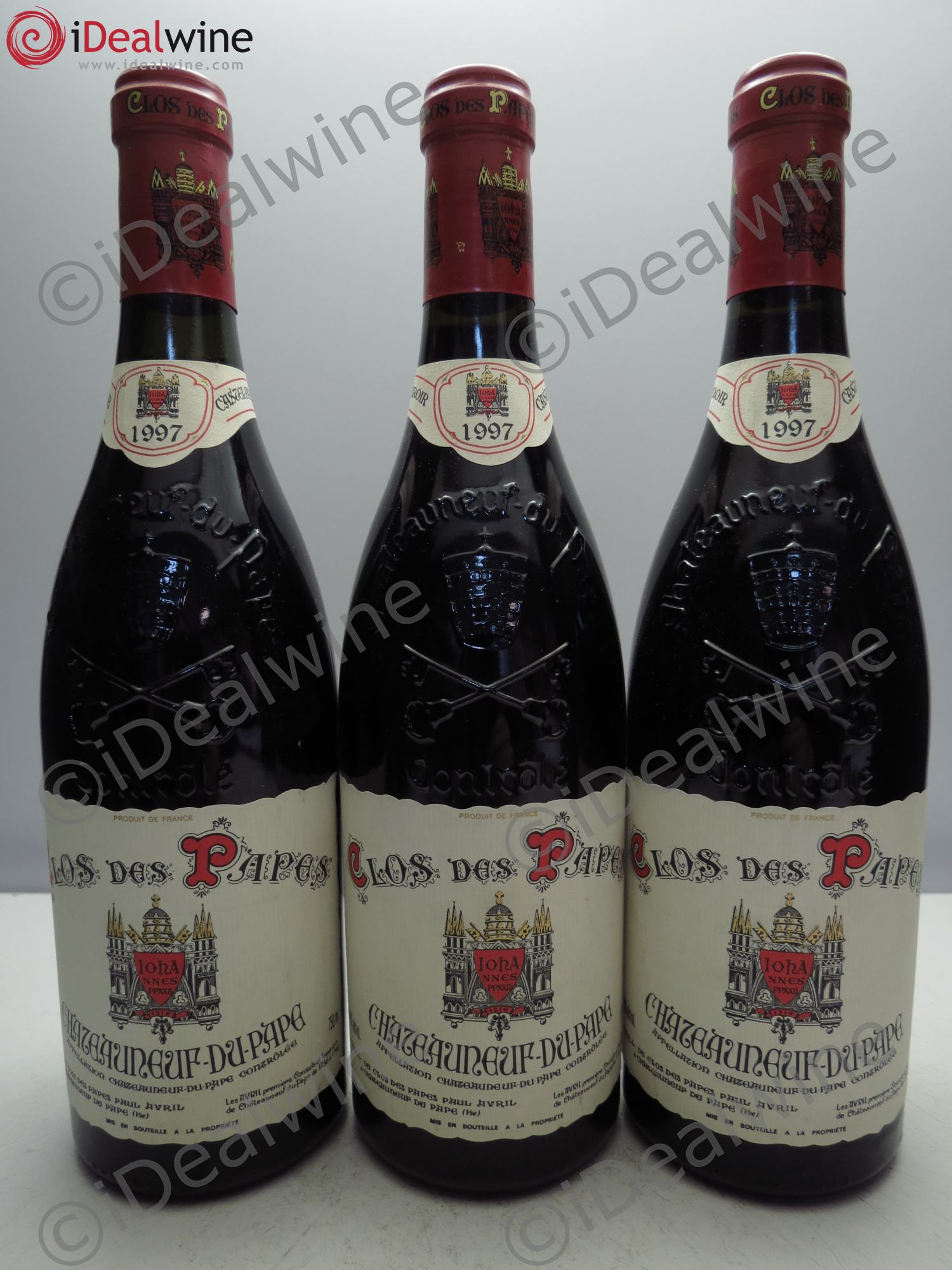 Châteauneuf-du-Pape Clos des Papes - Paul Avril 1997 - Lot de 3 bouteilles - 0