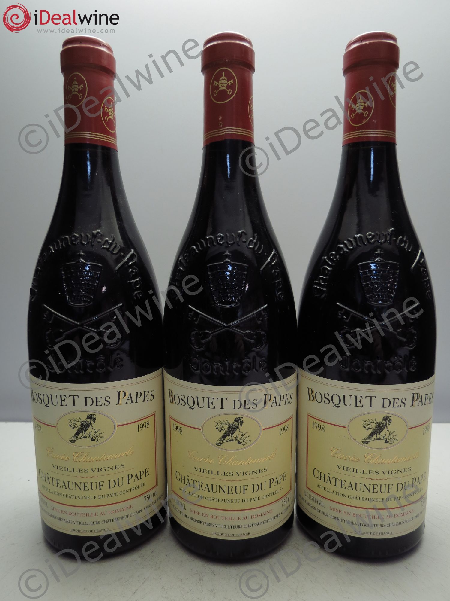 Châteauneuf-du-Pape Chantemerle Vieilles Vignes 1998 - Posten von 3 Flaschen - 0
