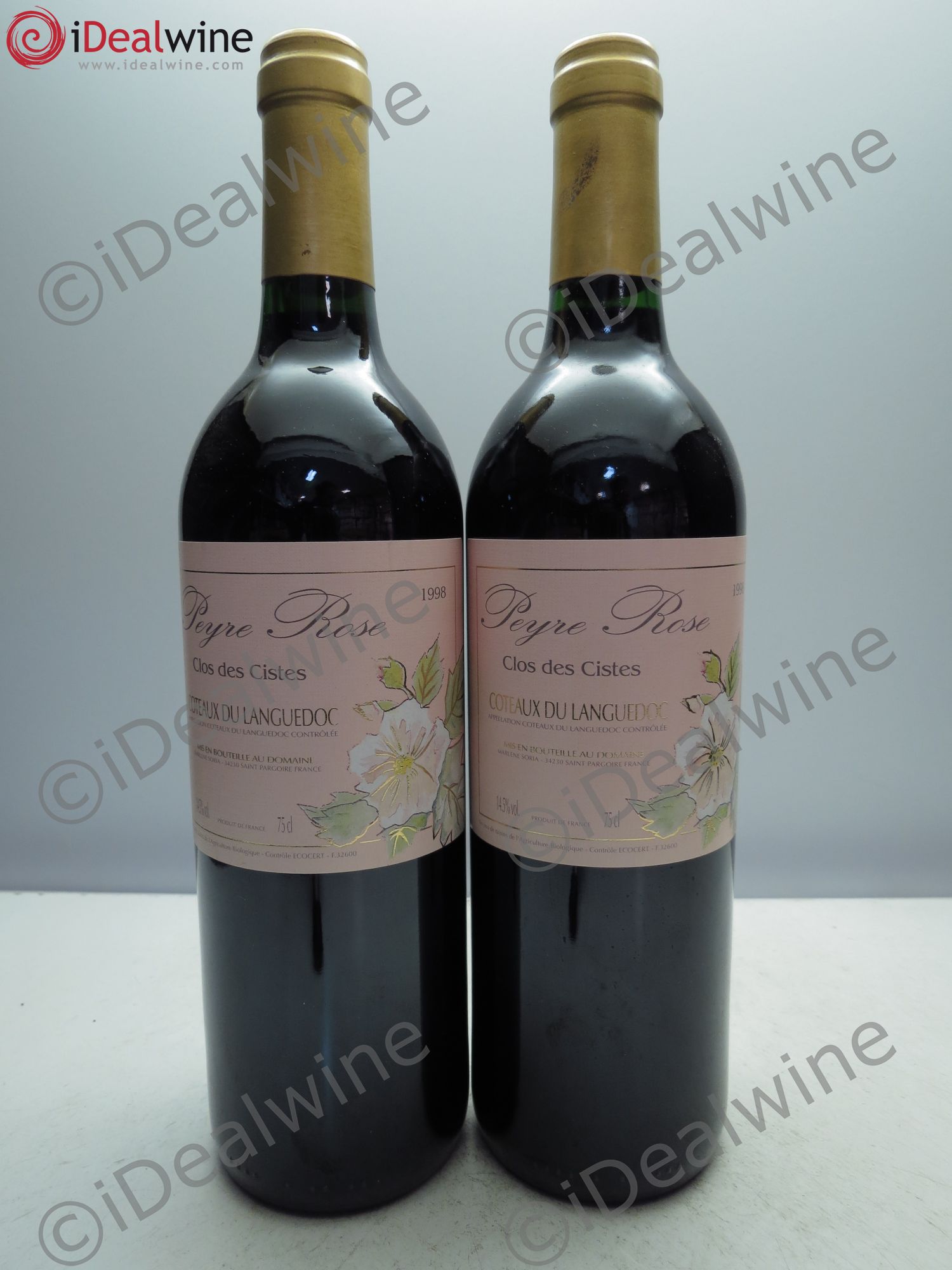 Vin de France (anciennement Coteaux du Languedoc) Domaine Peyre Rose Les Cistes Marlène Soria 1998 - Lot de 2 bouteilles - 0