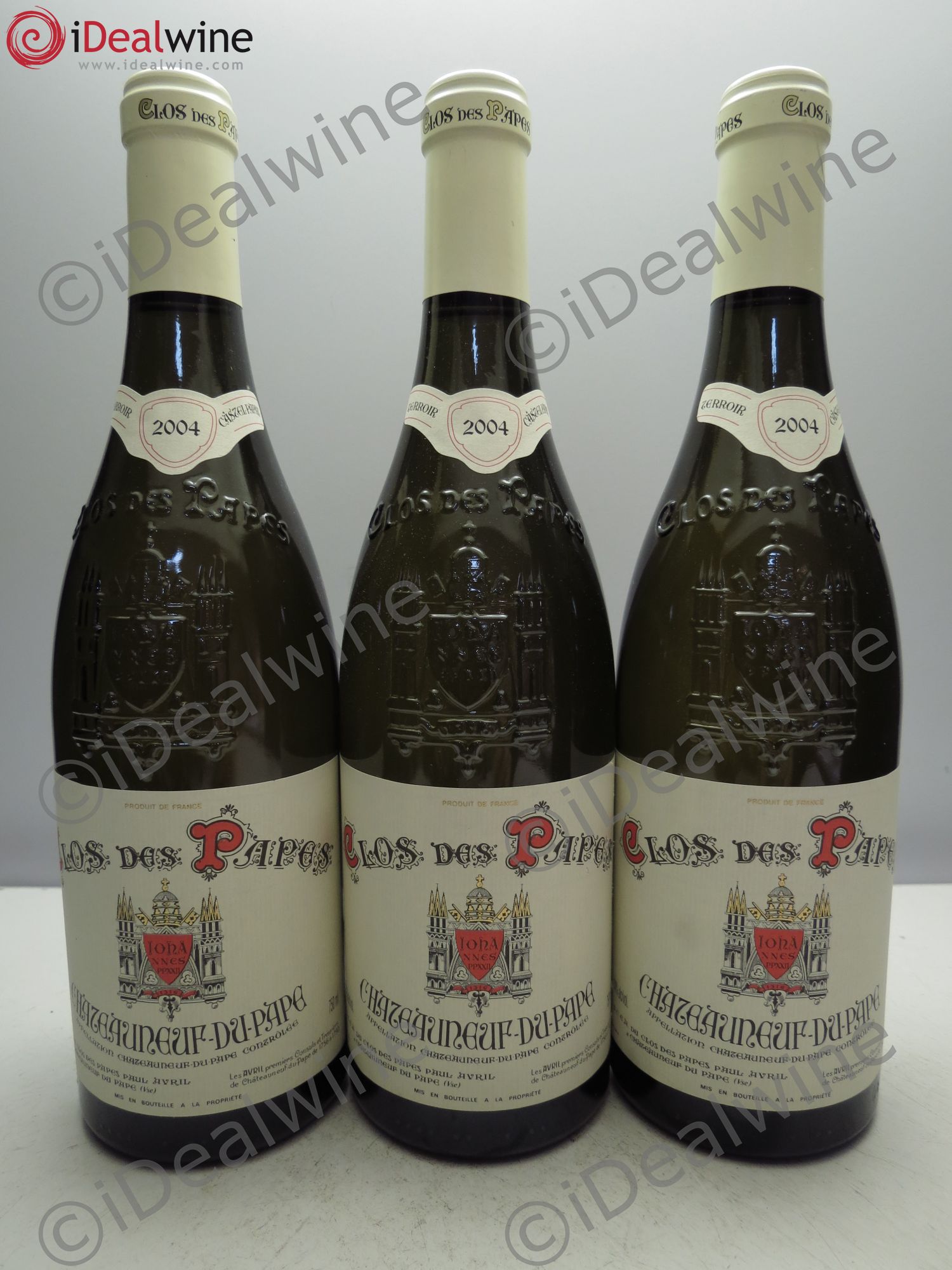 Châteauneuf-du-Pape Clos des Papes - Paul Avril 2004 - Lot de 3 bouteilles - 0