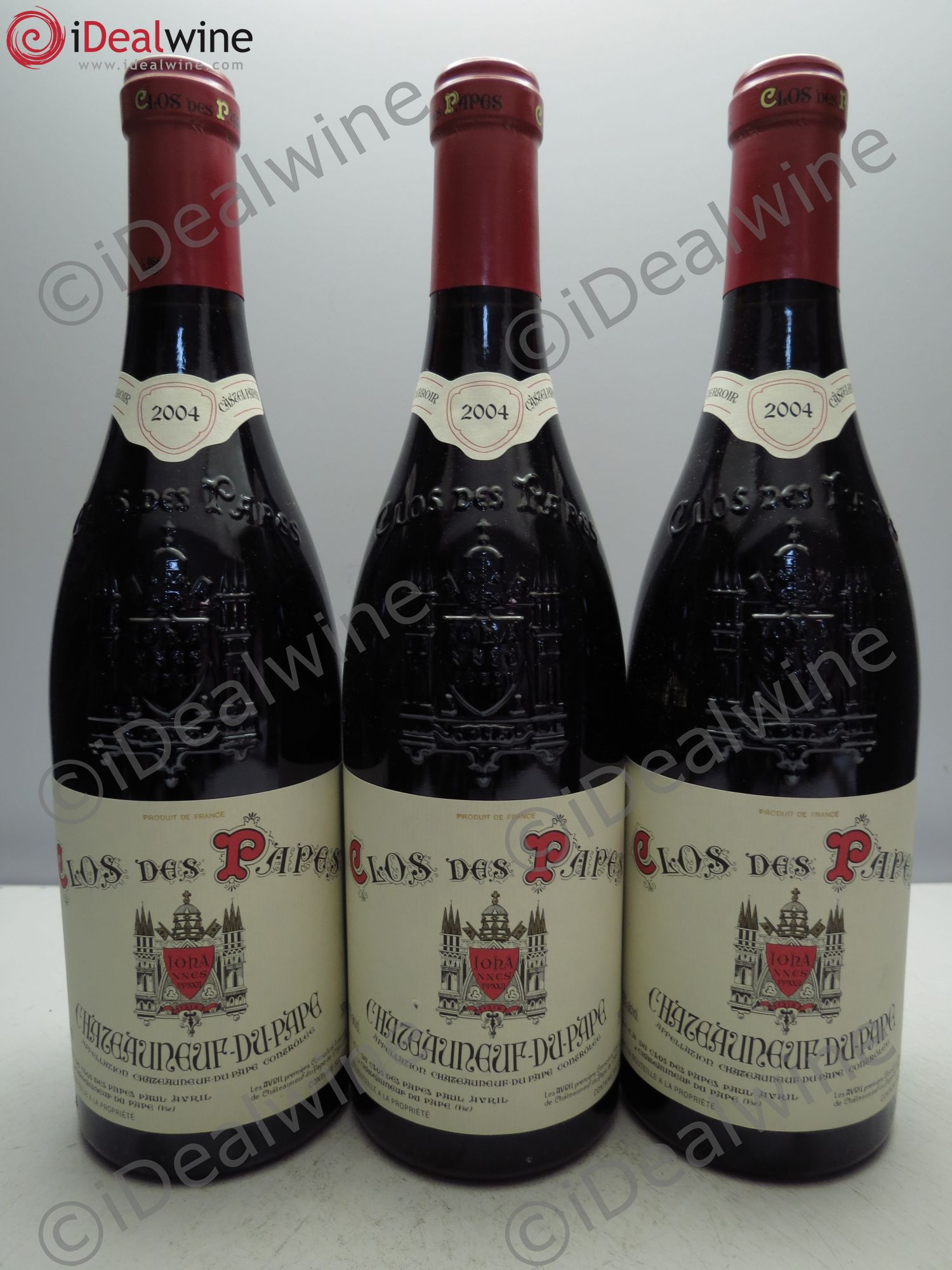 Châteauneuf-du-Pape Clos des Papes - Paul Avril 2004 - Lot de 3 bouteilles - 0