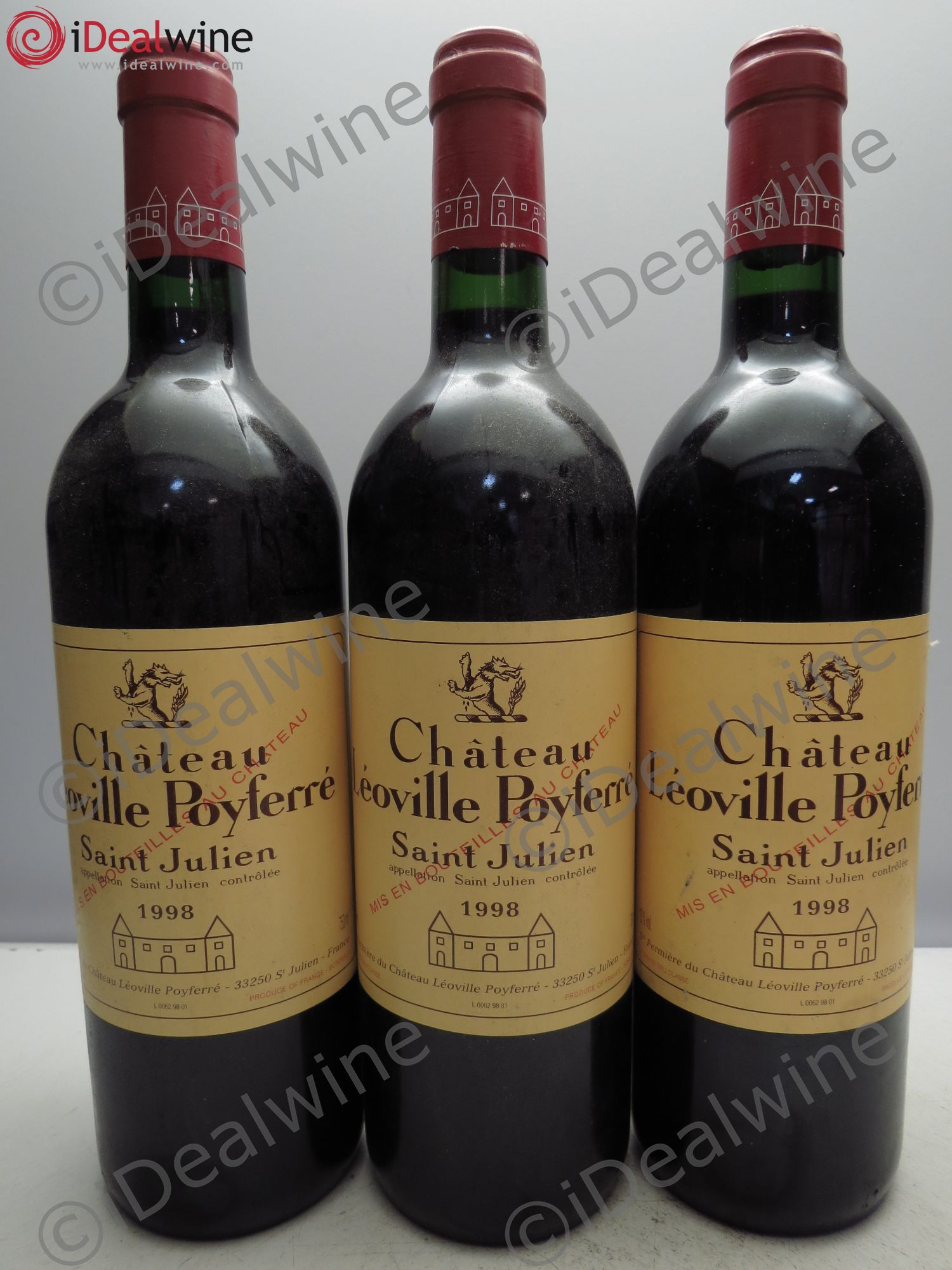 Château Léoville Poyferré 2ème Grand Cru Classé 1998 - Lot de 3 bouteilles - 0