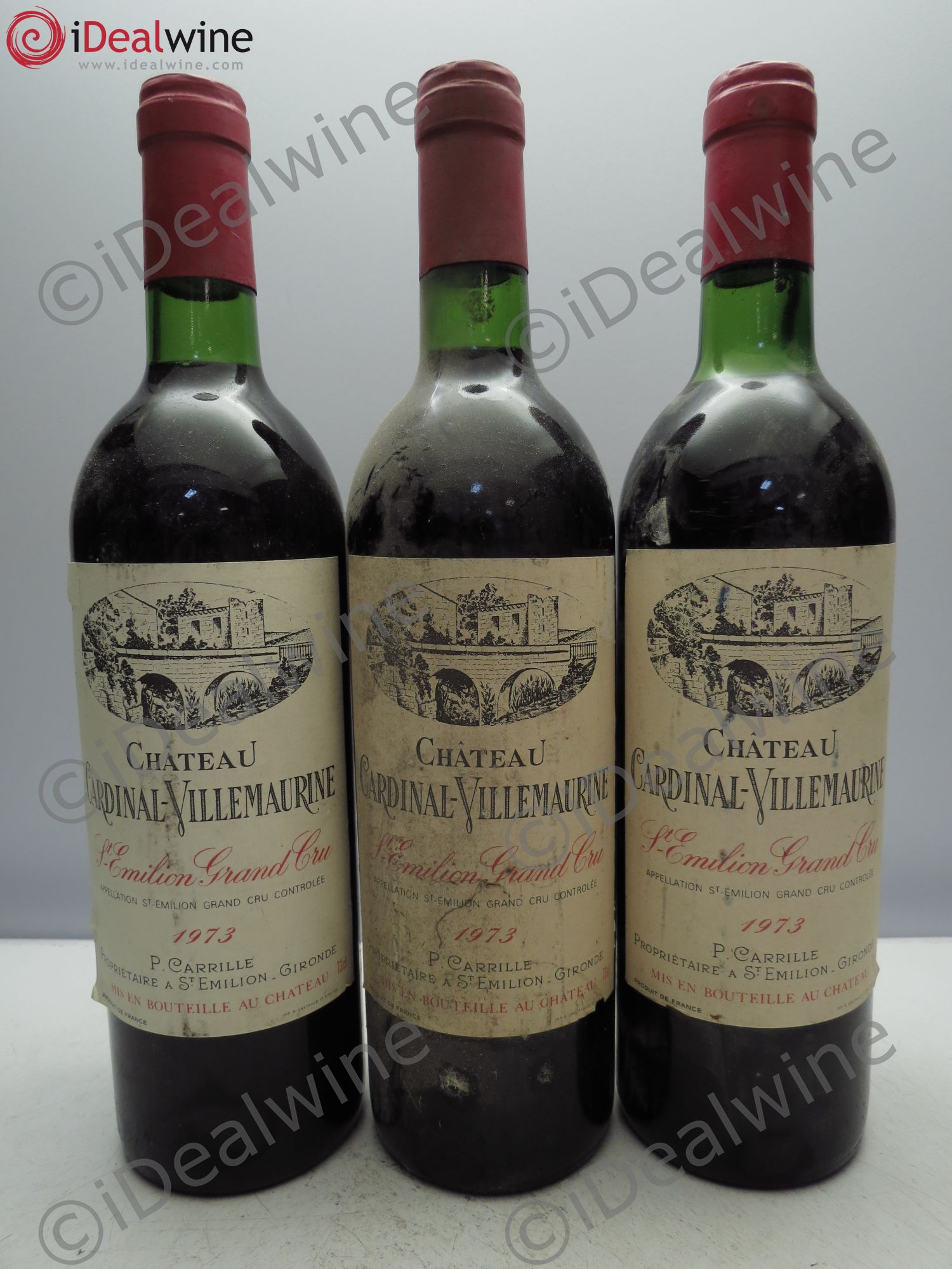 Saint-Émilion Château Cardinal Villemaurine. P.Carille (sans prix de reserve / no reserve) 1973 - Posten von 3 Flaschen - 0