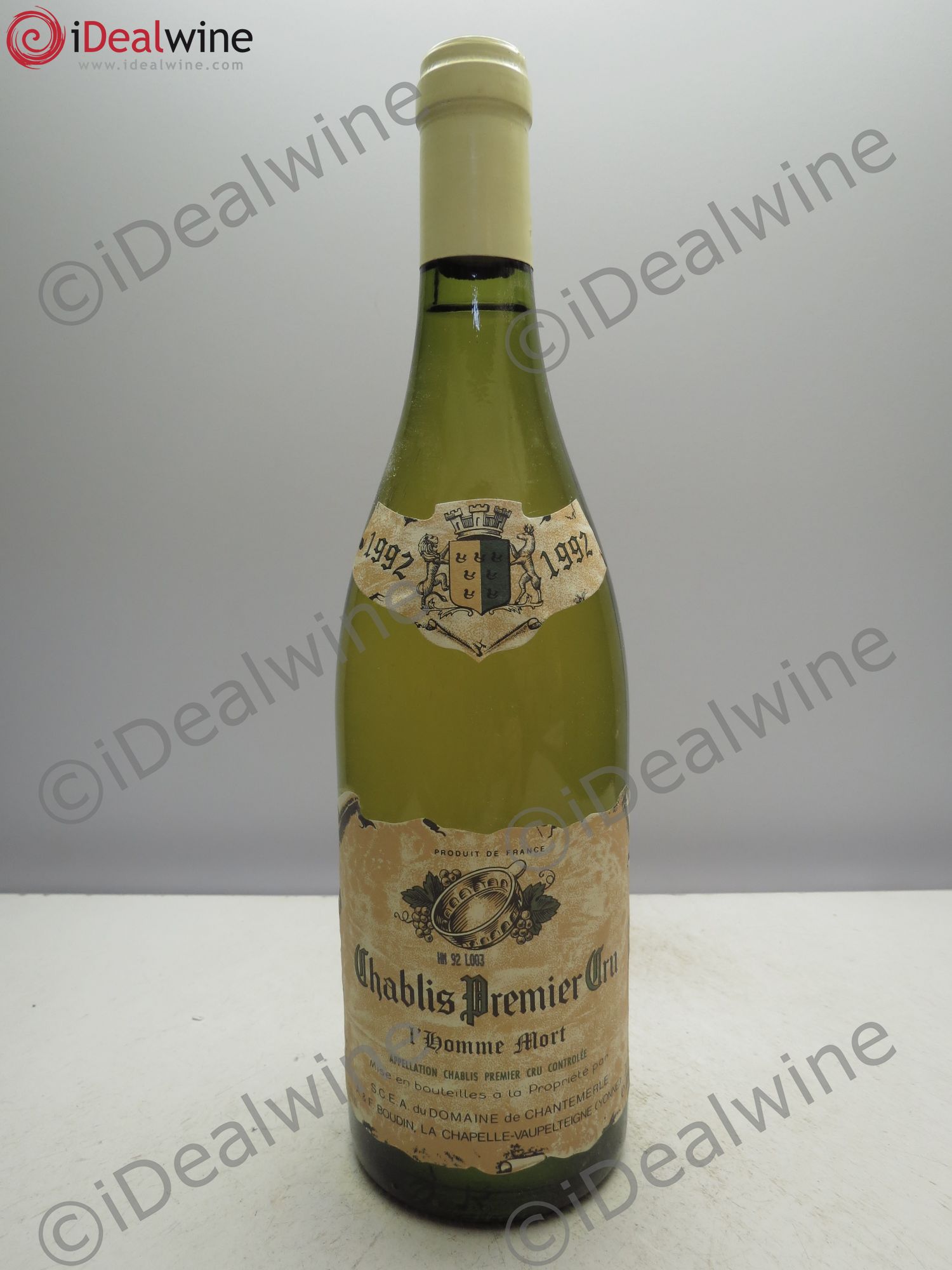 Chablis 1er Cru Homme Mort Adhémar Boudin 1992 - Posten von 1 Flasche - 0