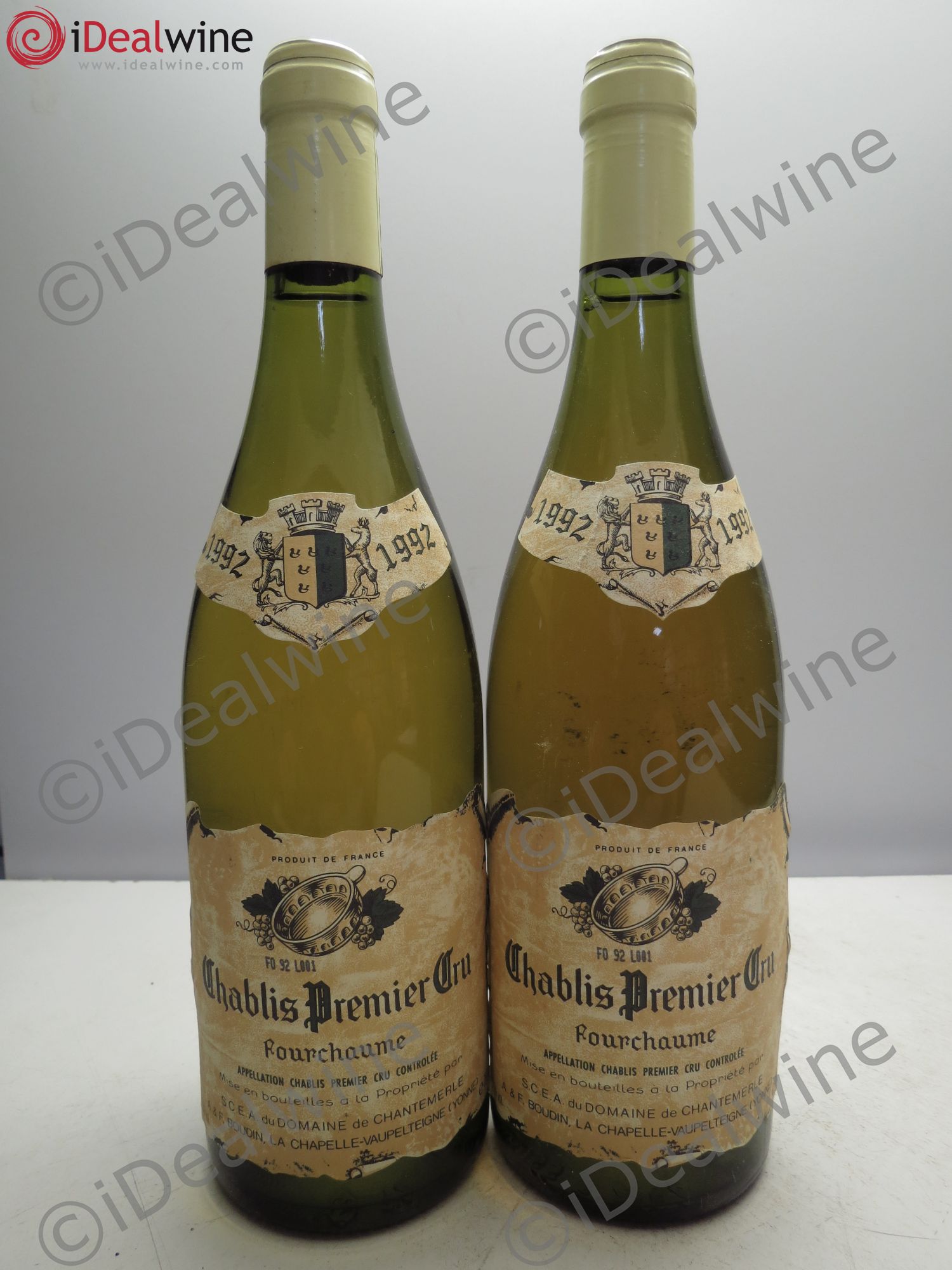 Chablis 1er Cru Boudin 1992 - Posten von 2 Flaschen - 0