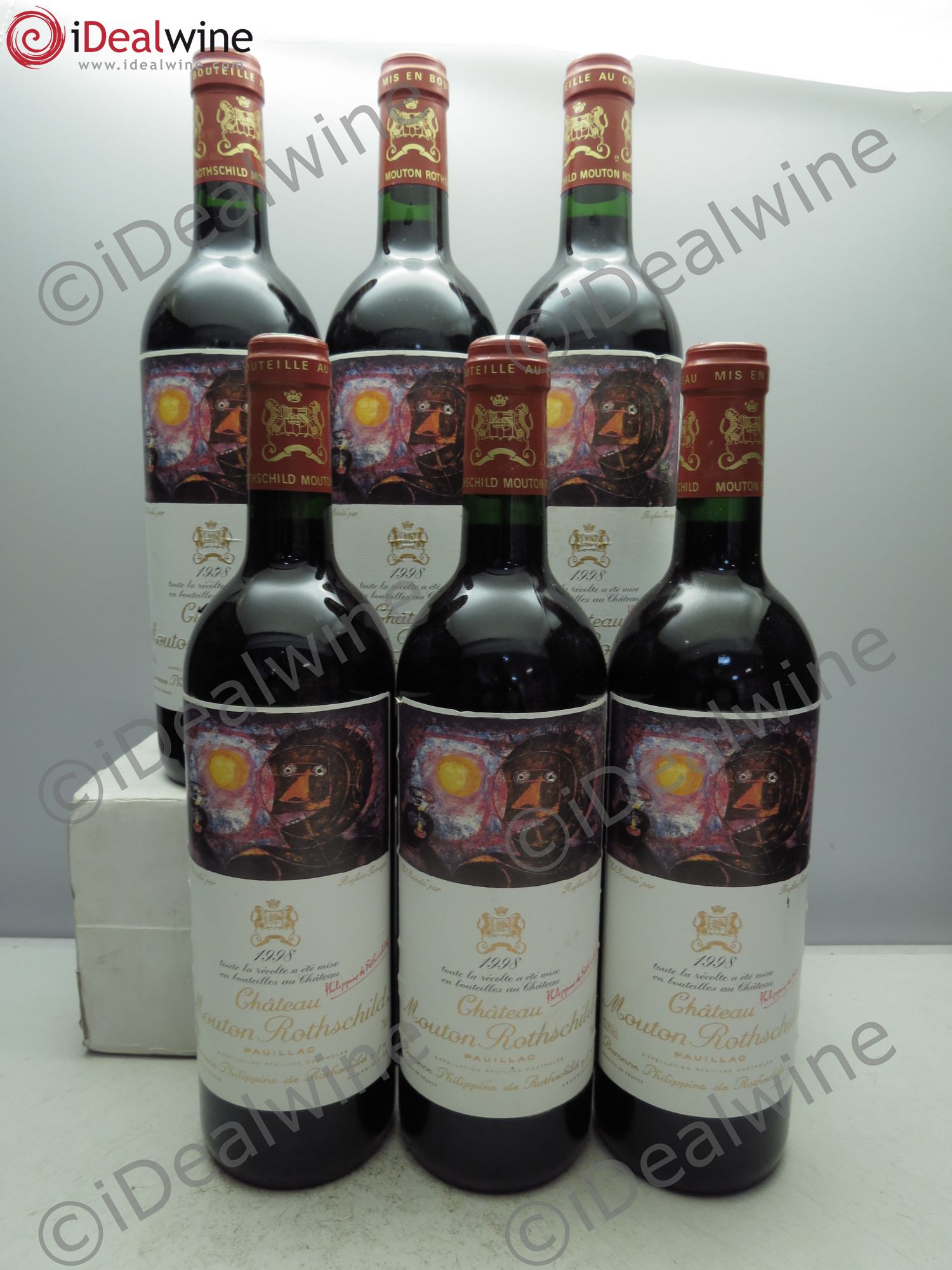 Château Mouton Rothschild 1er Grand Cru Classé 1998 - Lot de 6 bouteilles - 0