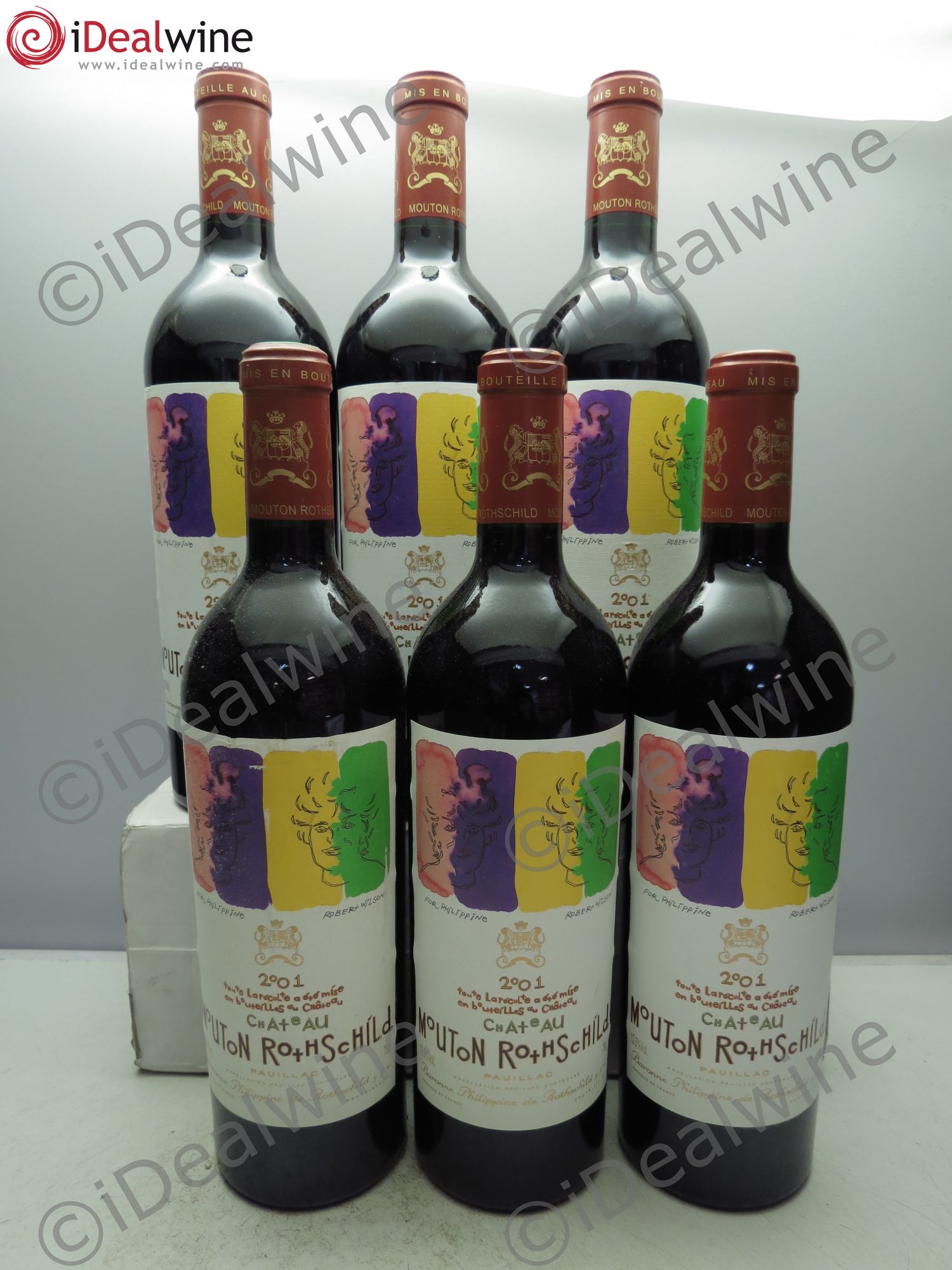 Château Mouton Rothschild 1er Grand Cru Classé 2001 - Lot de 6 bouteilles - 0