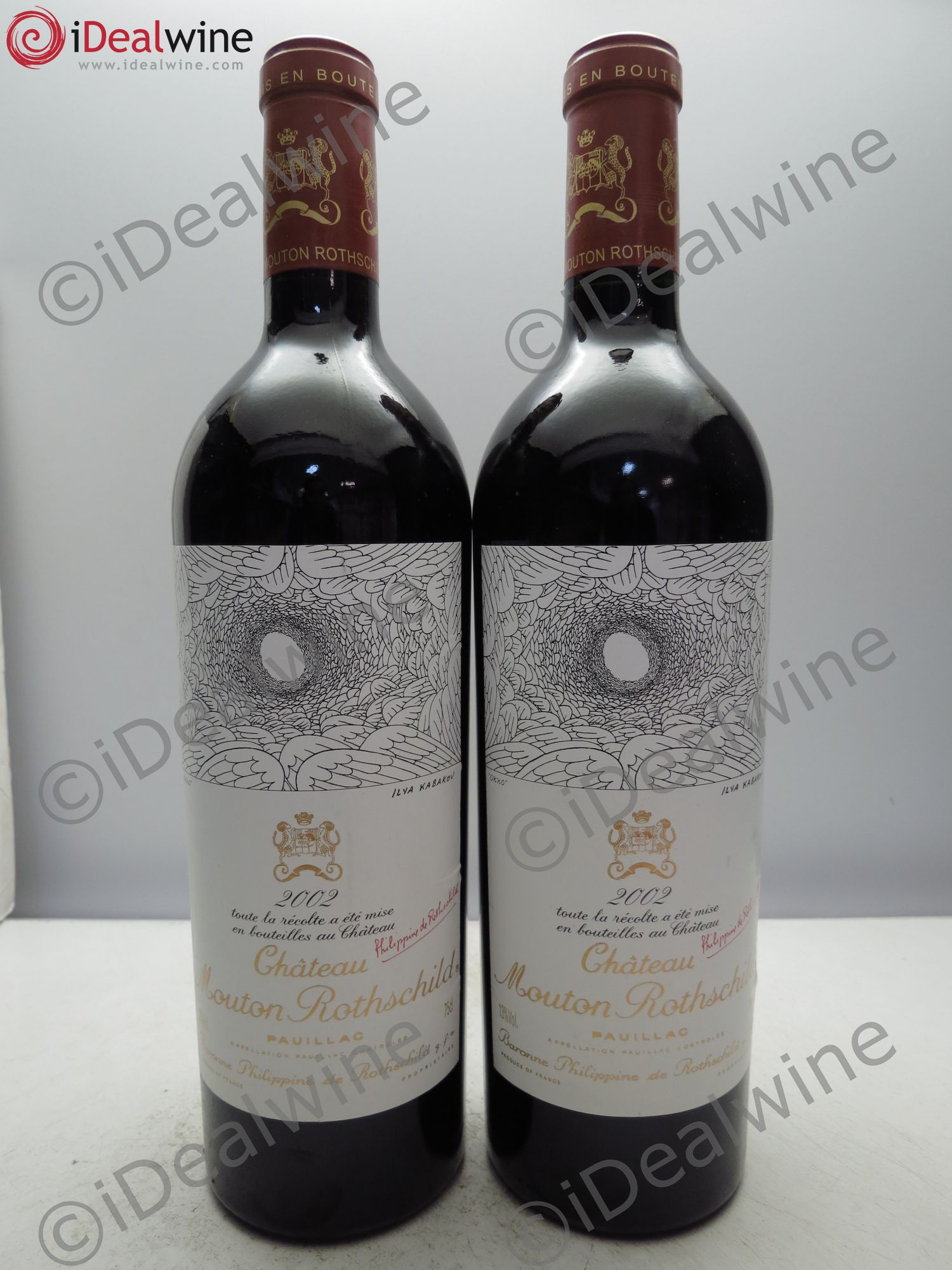 Château Mouton Rothschild 1er Grand Cru Classé 2002 - Lot de 2 bouteilles - 0