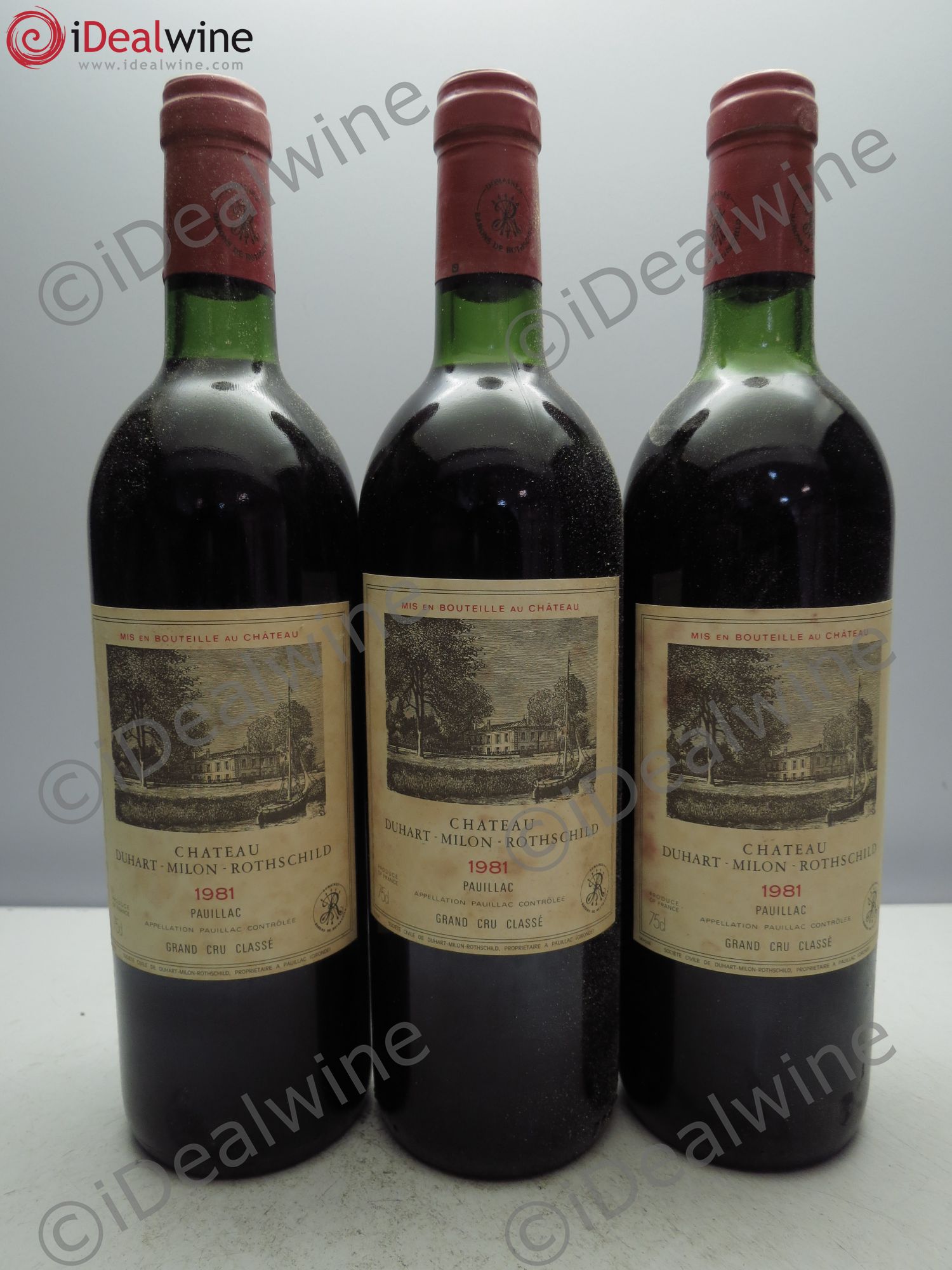 Château Duhart-Milon 4ème Grand Cru Classé 1981 - Lot de 3 bouteilles - 0