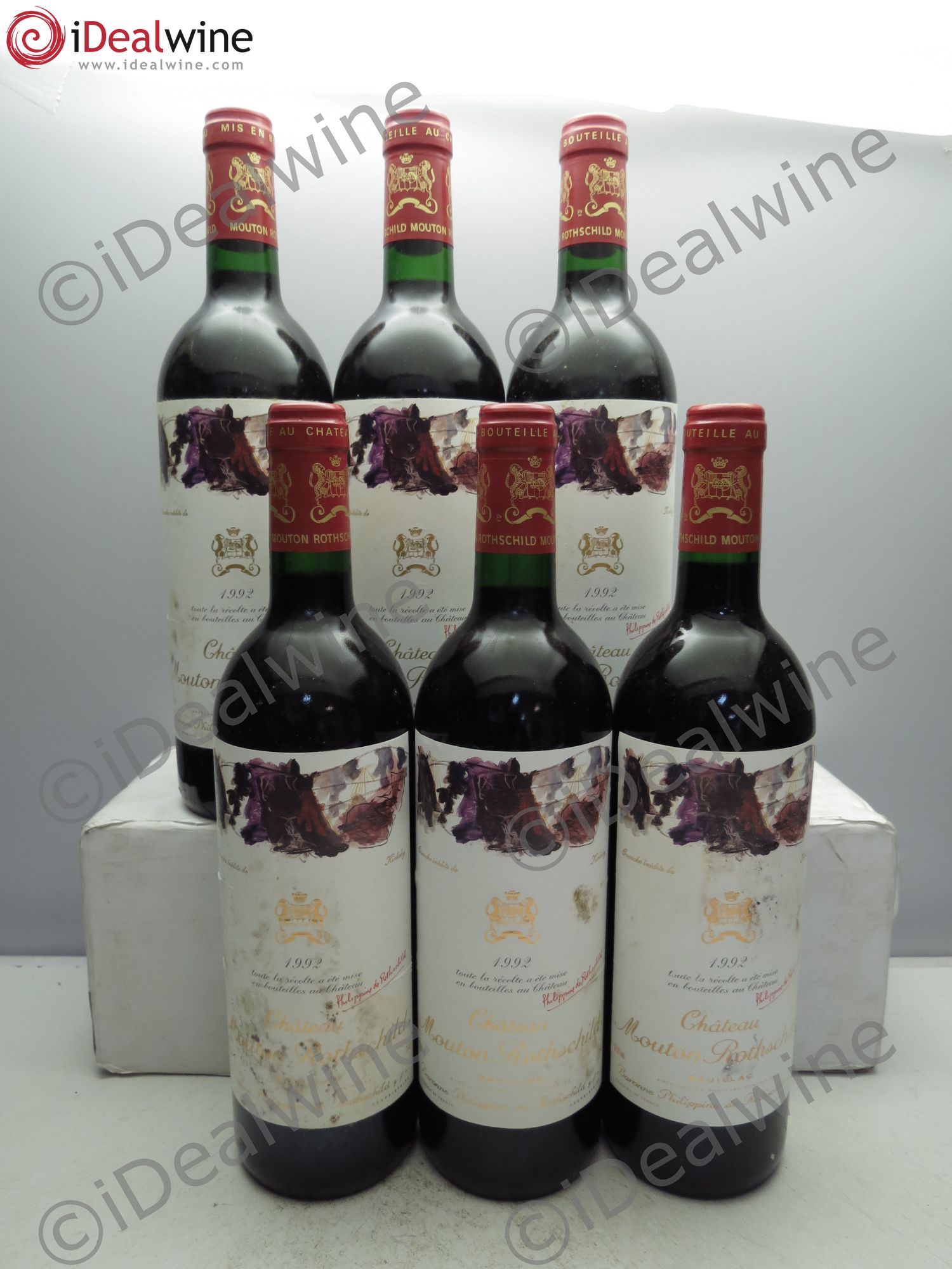 Château Mouton Rothschild 1er Grand Cru Classé 1992 - Lot de 6 bouteilles - 0
