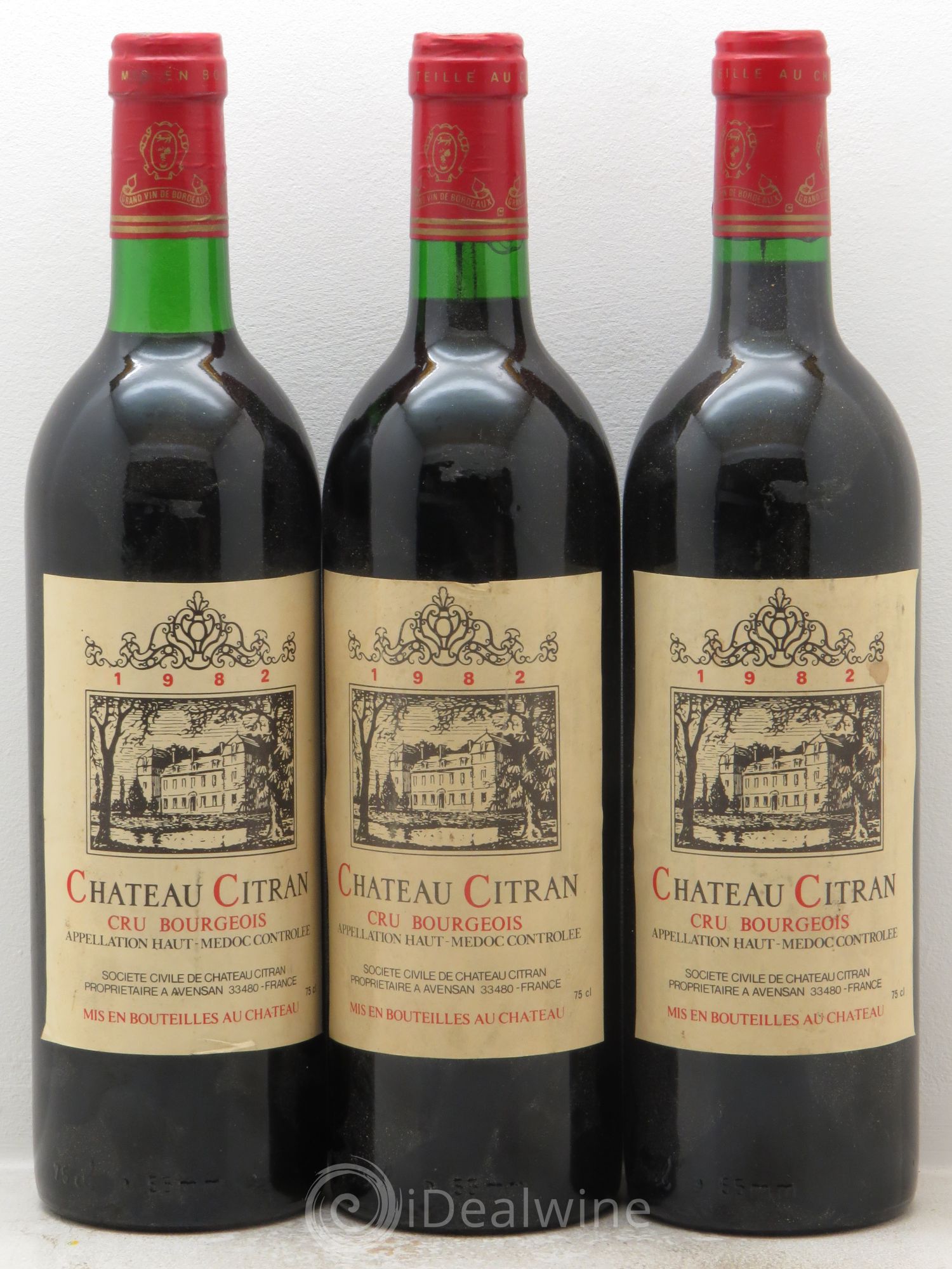 Château Citran Cru Bourgeois 1982 - Lot de 3 bouteilles - 0