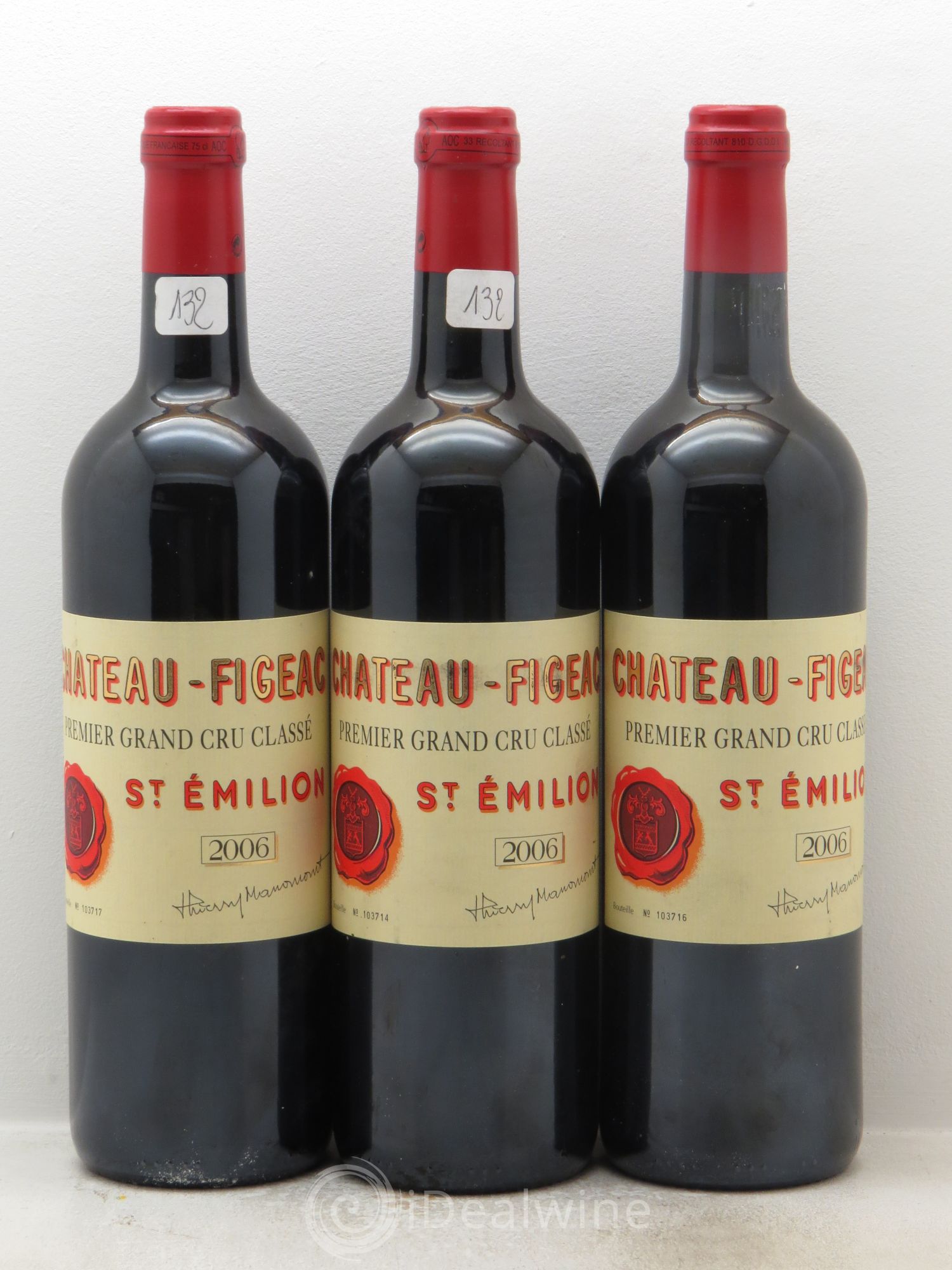 Château Figeac 1er Grand Cru Classé A 2006 - Lot de 3 bouteilles - 0