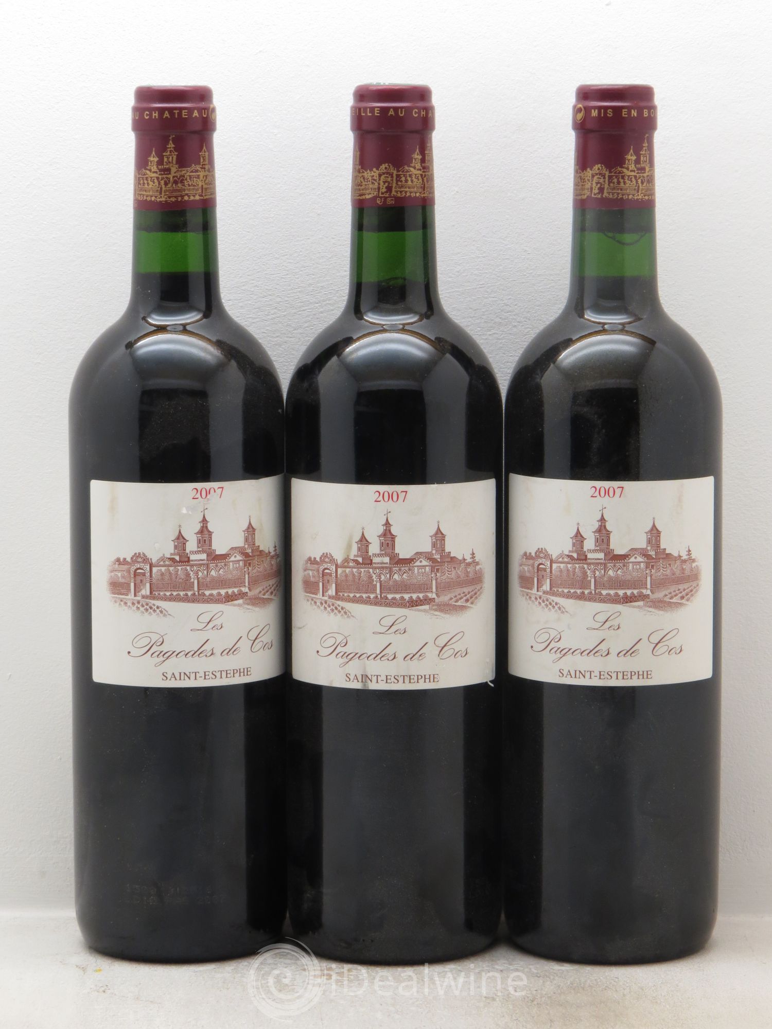 Les Pagodes de Cos Second Vin 2007 - Posten von 3 Flaschen - 0
