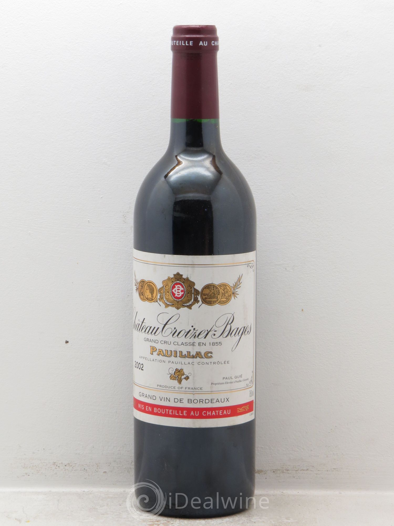 Château Croizet Bages 5ème Grand Cru Classé 2002 - Lot de 1 bouteille - 0