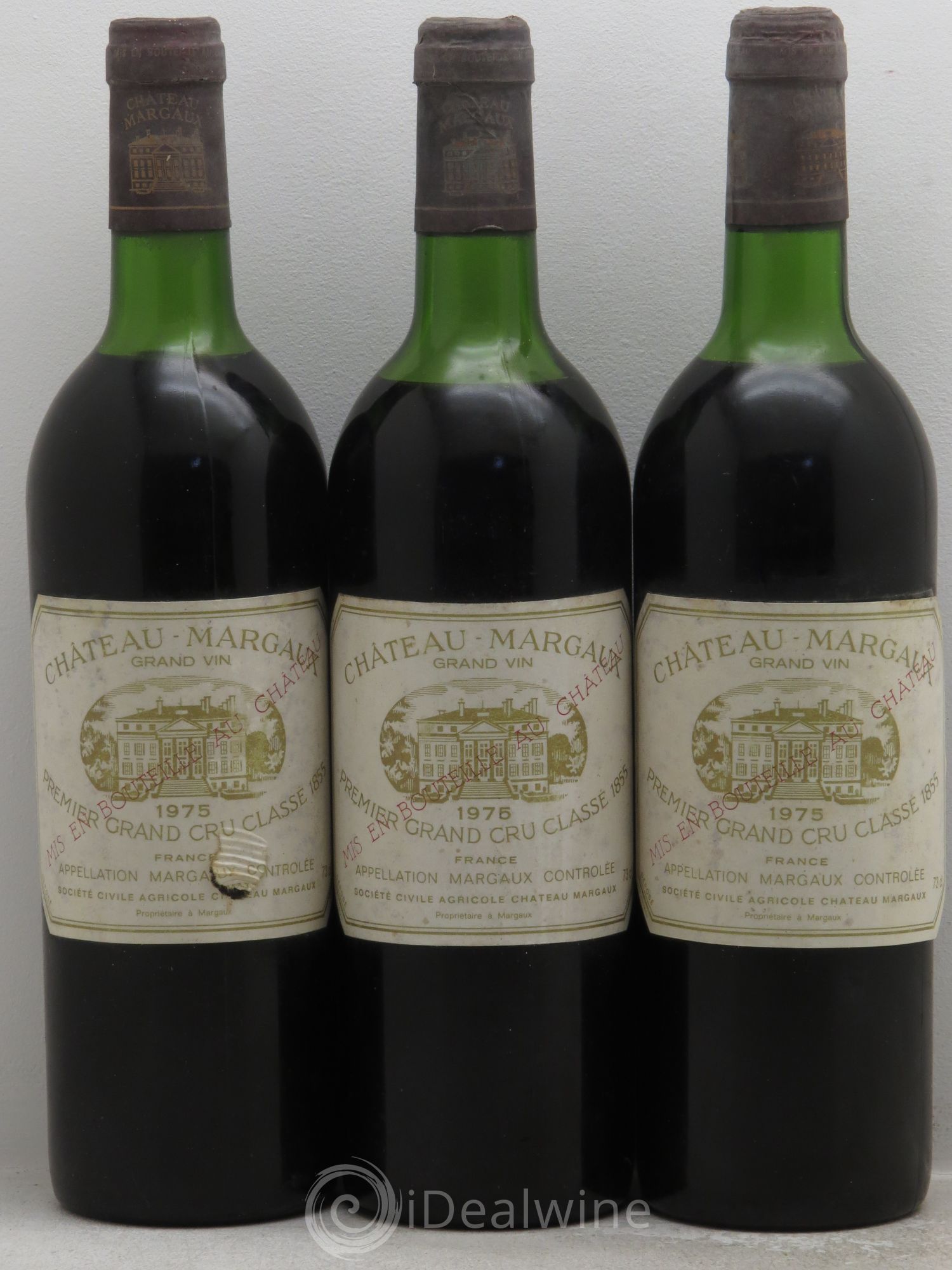 Château Margaux 1er Grand Cru Classé 1975 - Lot de 3 bouteilles - 0