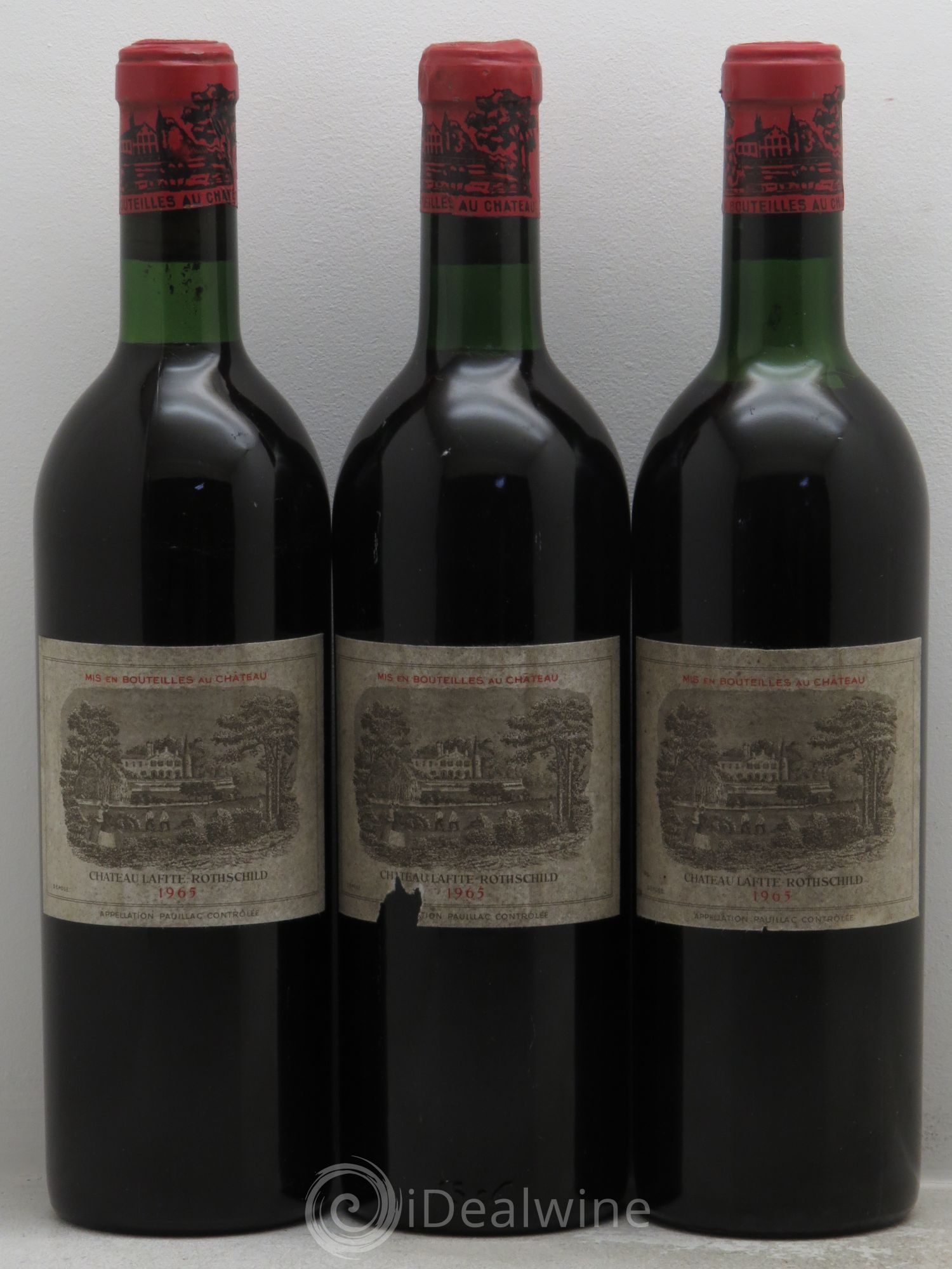 Château Lafite Rothschild 1er Grand Cru Classé 1965 - Lot de 3 bouteilles - 0
