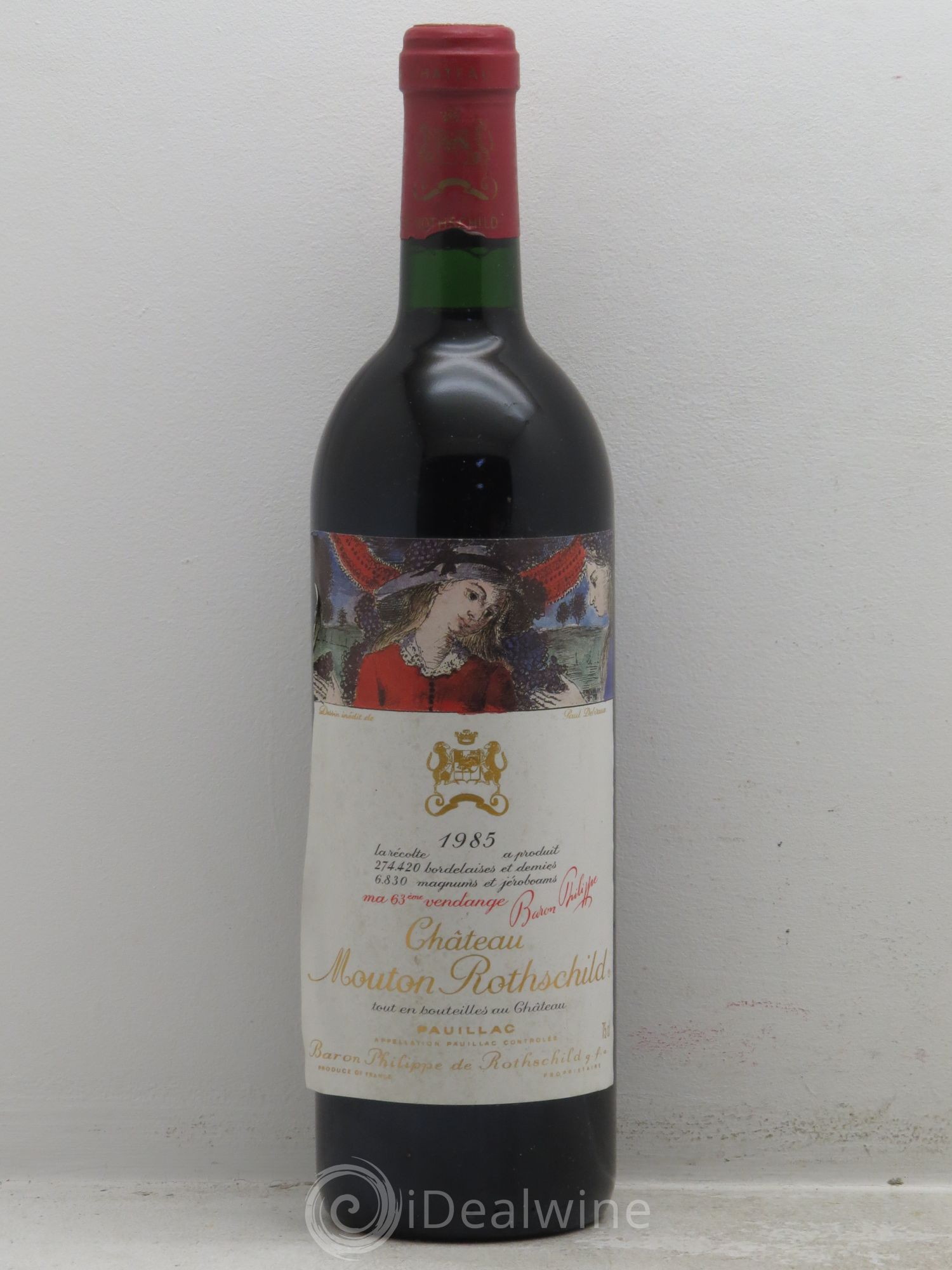Château Mouton Rothschild 1er Grand Cru Classé 1985 - Lot de 1 bouteille - 0
