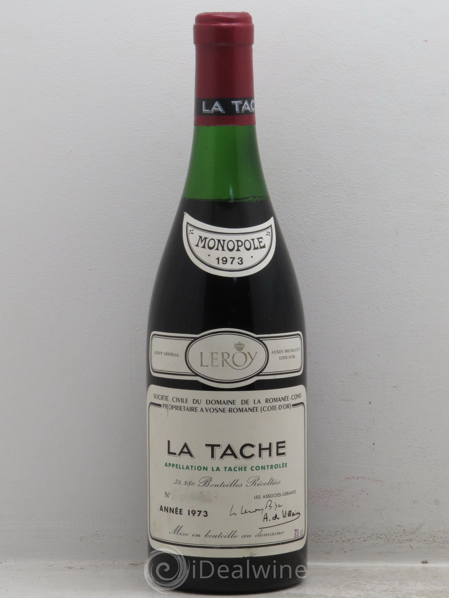 La Tâche Grand Cru Domaine de la Romanée-Conti 1973 - Lot de 1 bouteille - 0