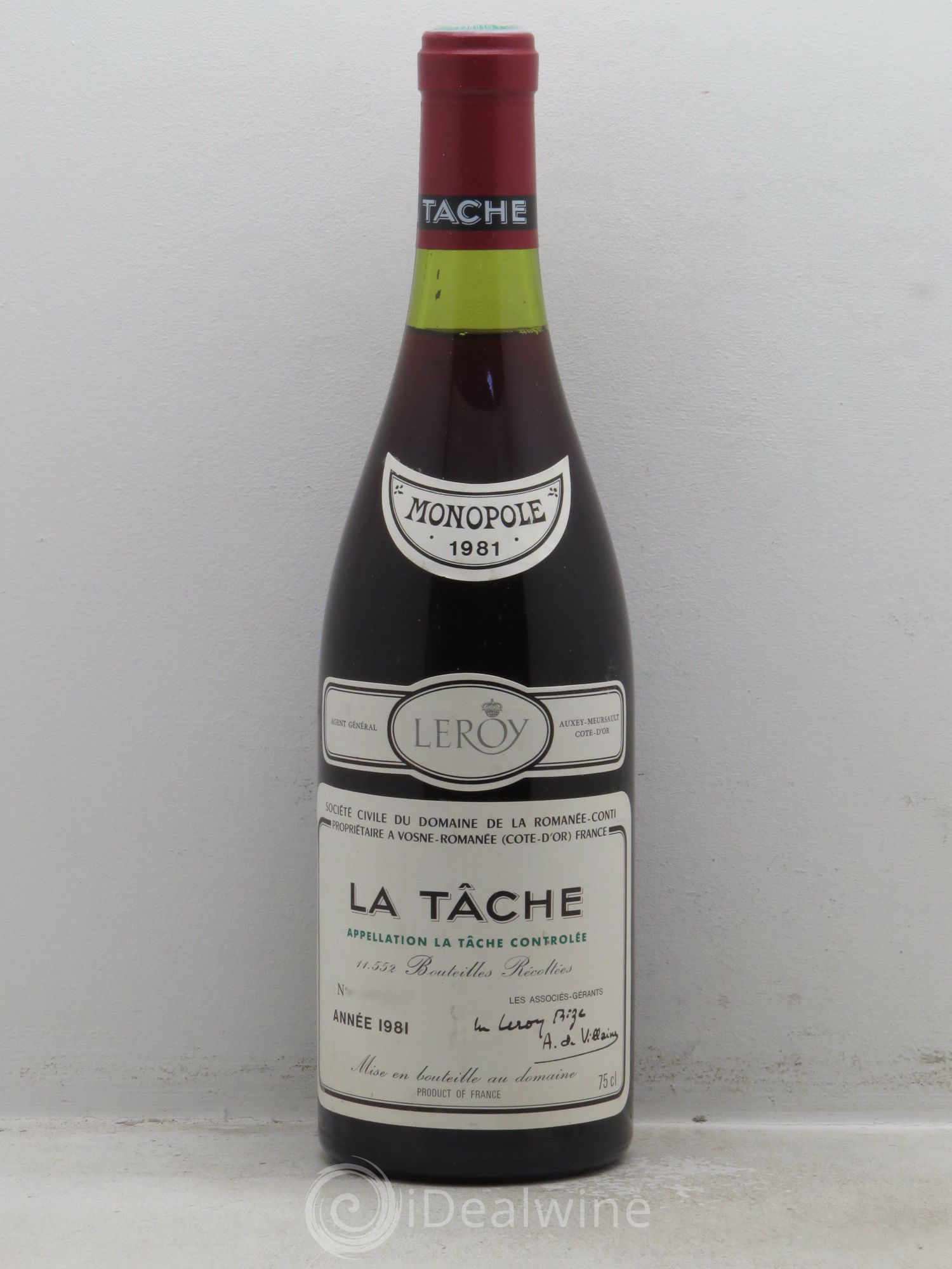 La Tâche Grand Cru Domaine de la Romanée-Conti 1981 - Lot de 1 bouteille - 0