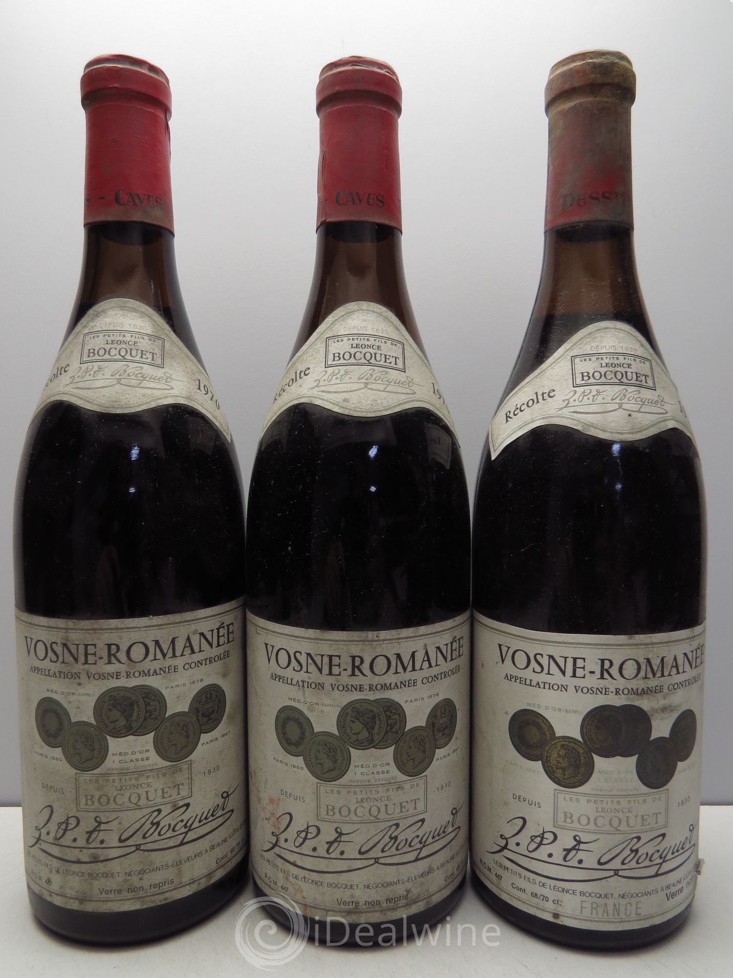 Vosne-Romanée Bocquet 1970 - Lot de 3 bouteilles - 0