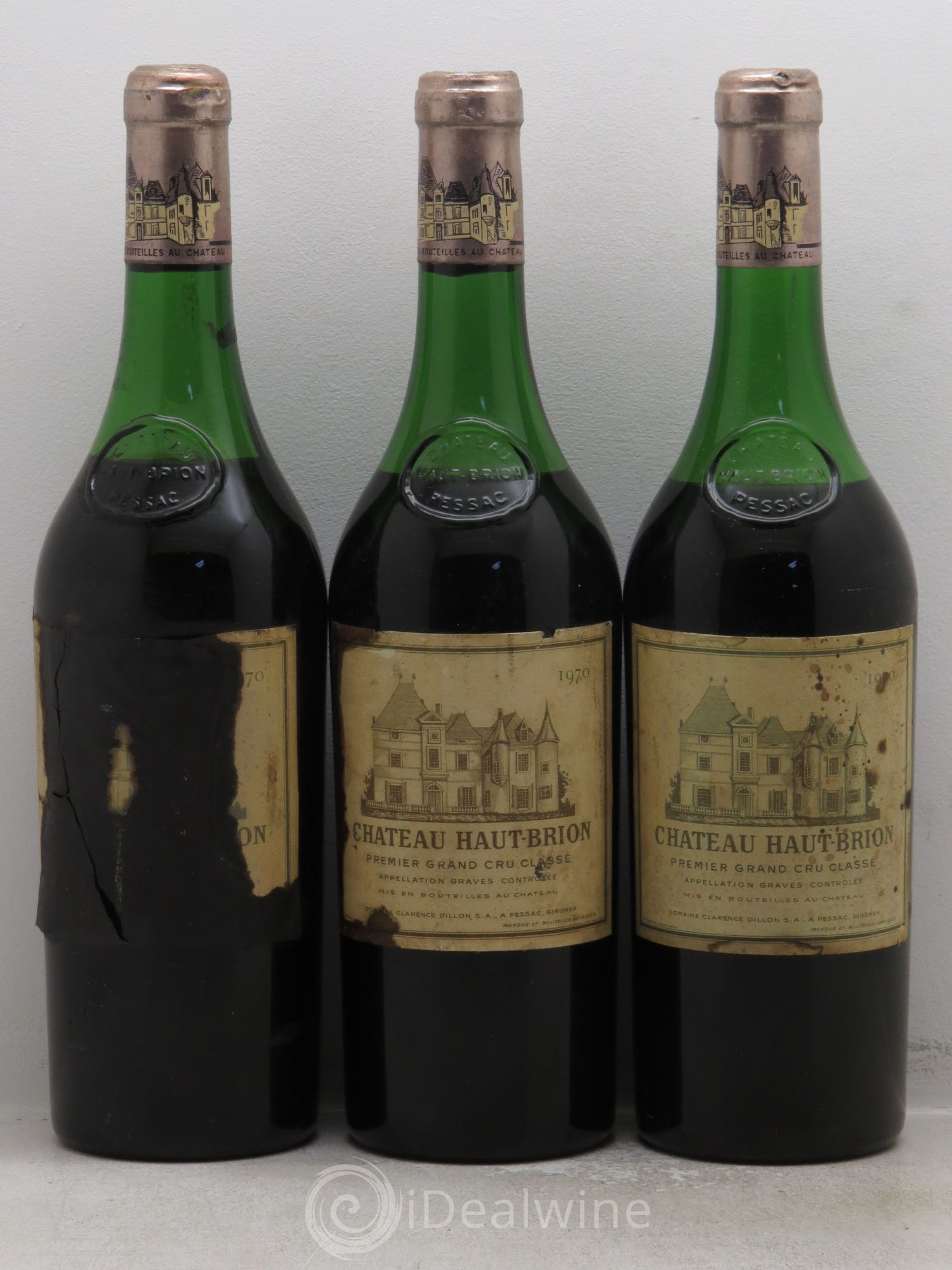 Château Haut Brion 1er Grand Cru Classé 1970 - Lot de 3 bouteilles - 0