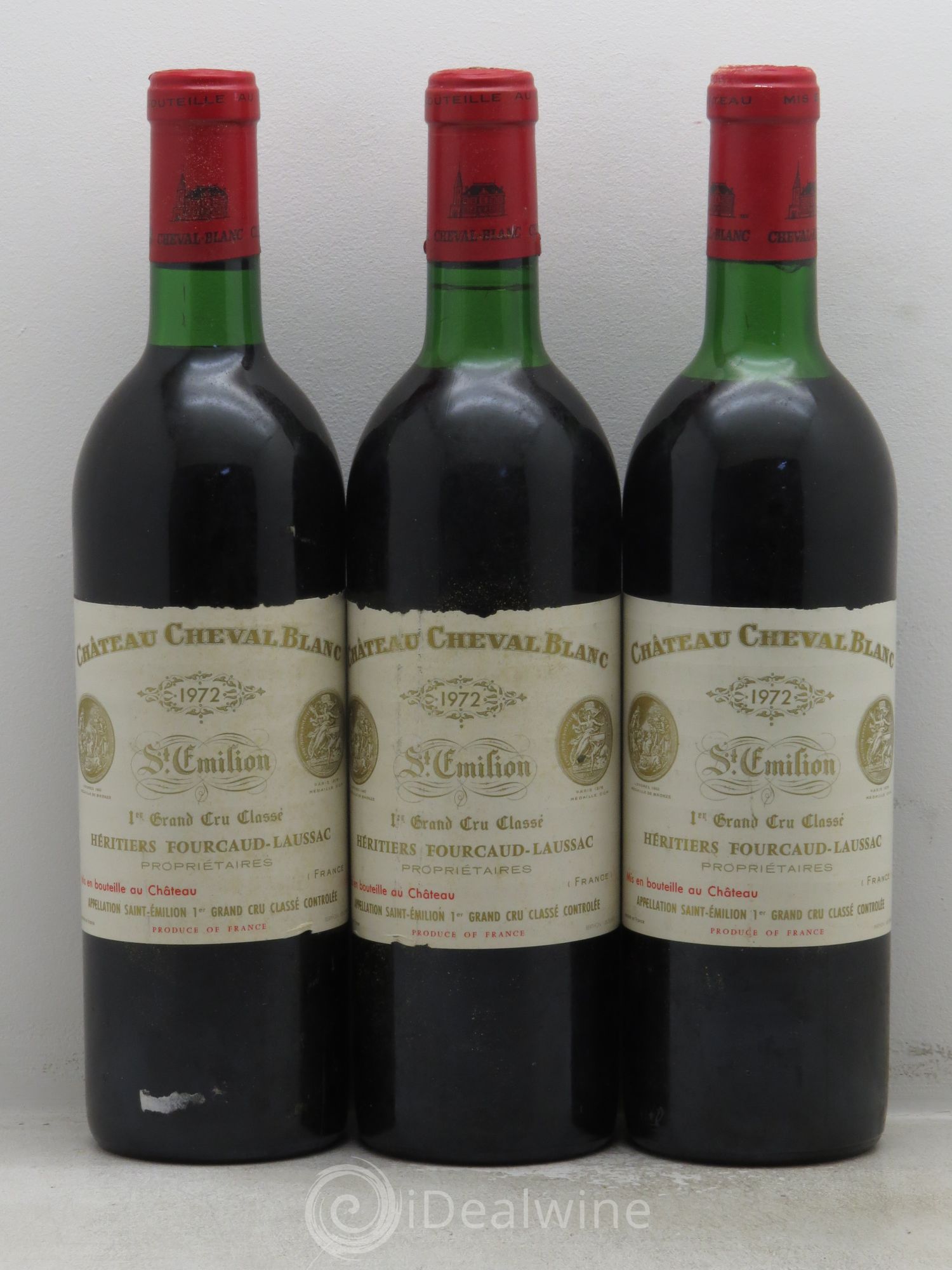 Château Cheval Blanc 1er Grand Cru Classé A 1972 - Lot de 3 bouteilles - 0