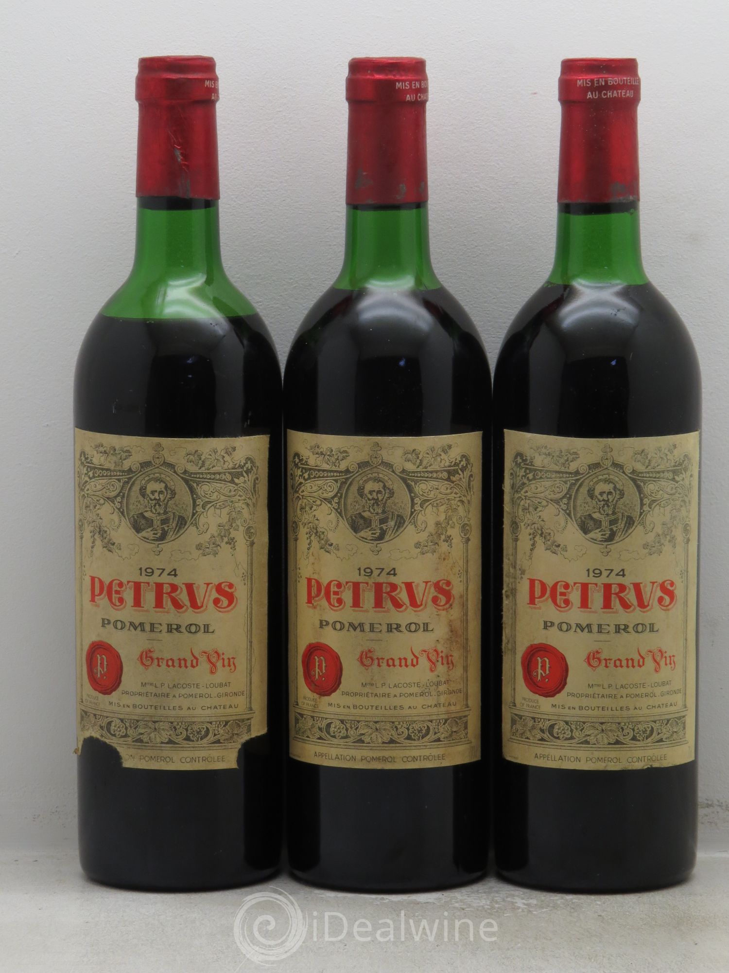 Petrus 1974 - Lot de 3 bouteilles - 0