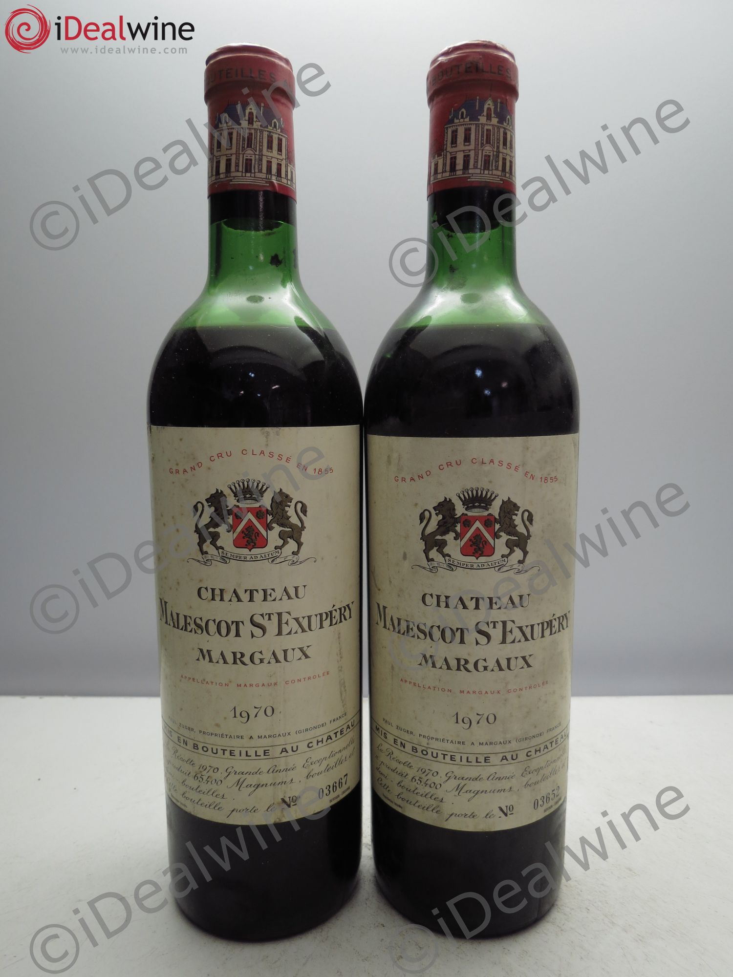 Château Malescot Saint-Exupéry 3ème Grand Cru Classé 1970 - Lot de 2 bouteilles - 0