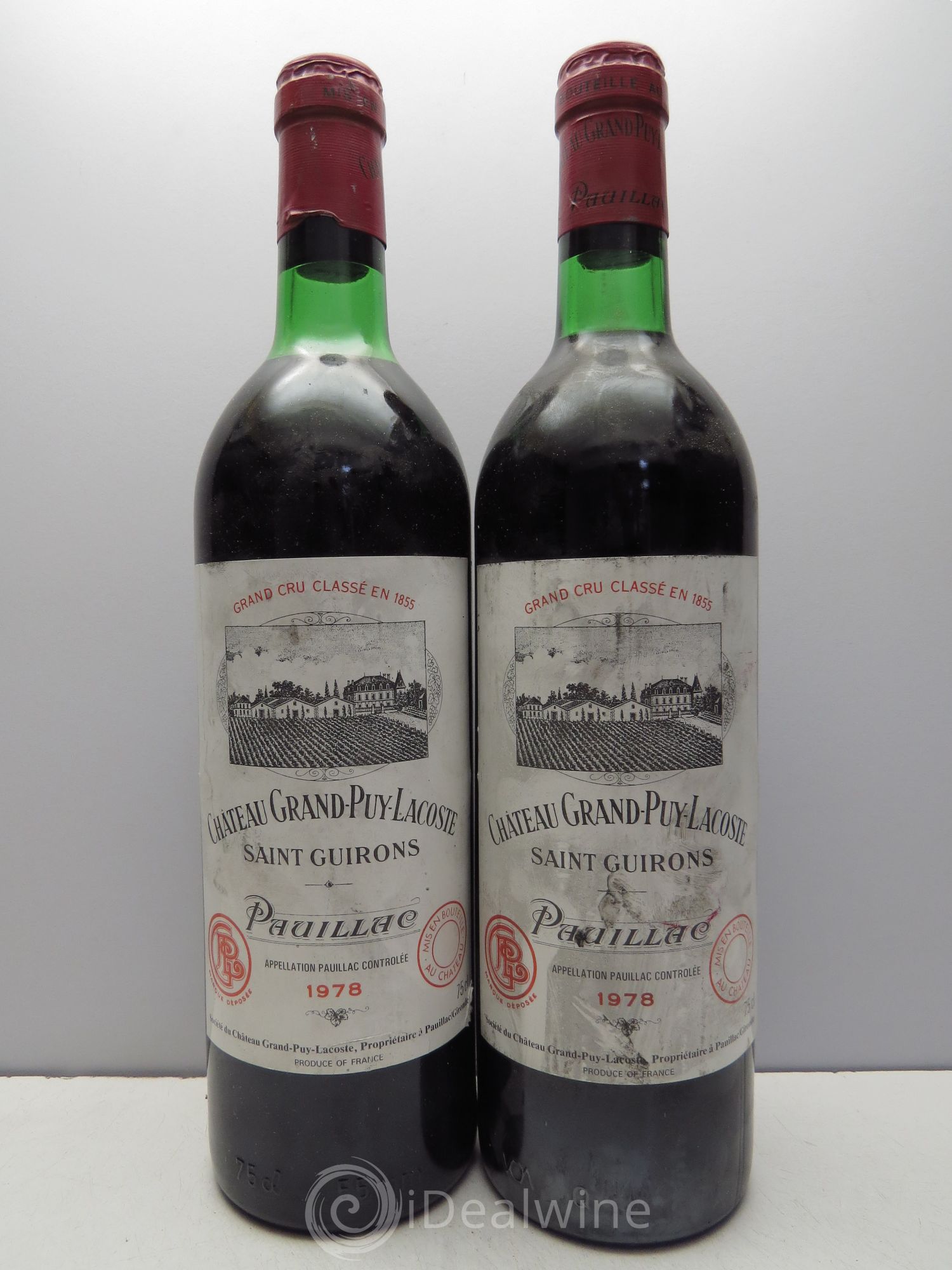 Château Grand Puy Lacoste 5ème Grand Cru Classé 1978 - Lot de 2 bouteilles - 0