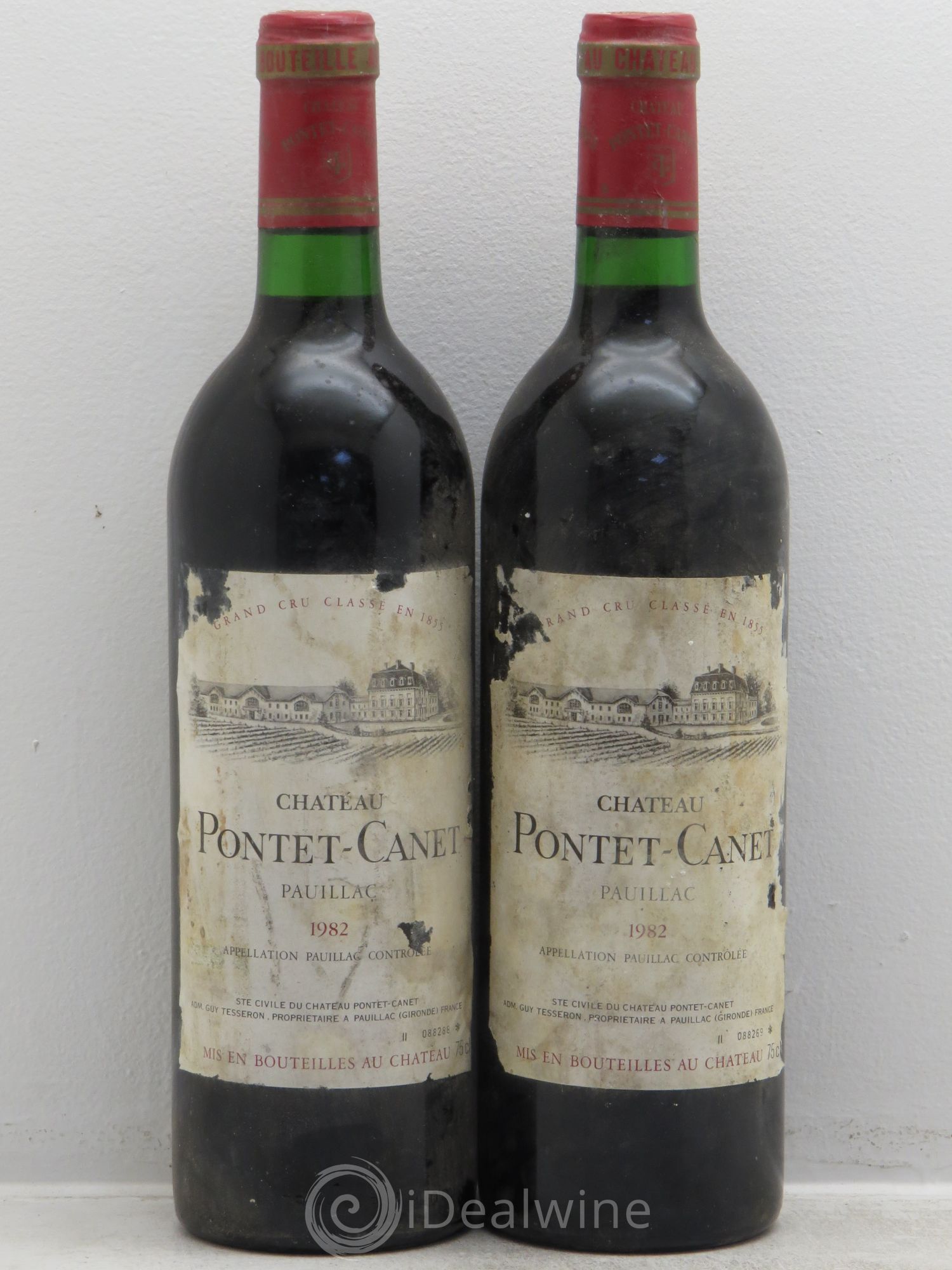 Château Pontet Canet 5ème Grand Cru Classé 1982 - Lot de 2 bouteilles - 0