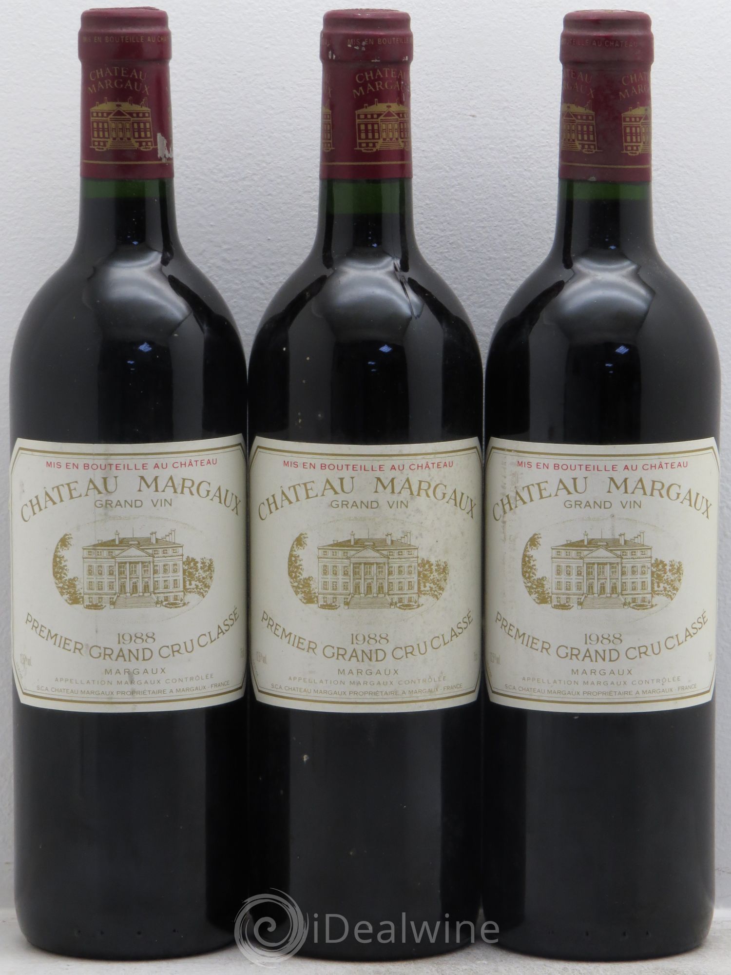 Château Margaux 1er Grand Cru Classé 1988 - Lot de 3 bouteilles - 0