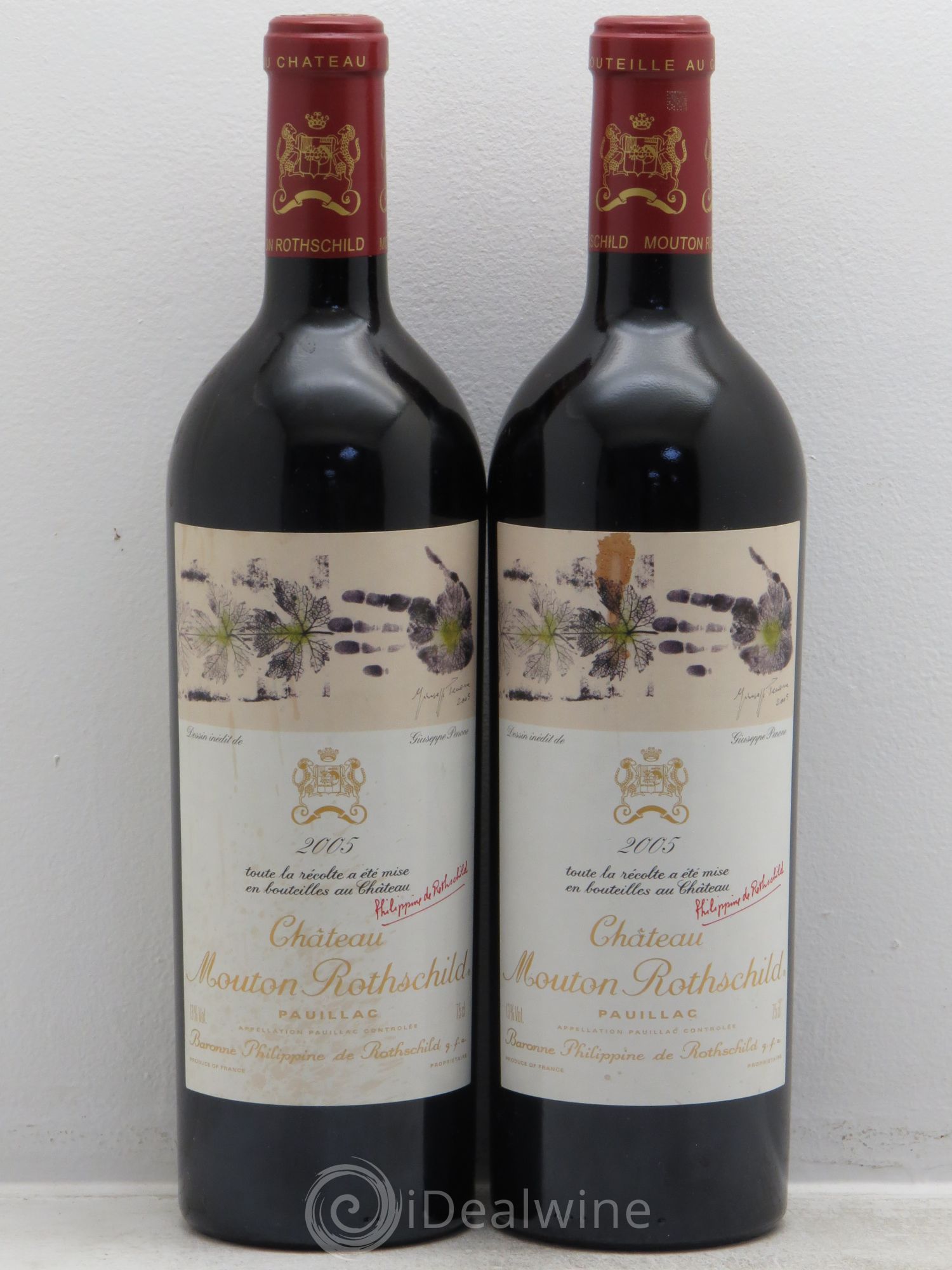 Château Mouton Rothschild 1er Grand Cru Classé 2005 - Lot de 2 bouteilles - 0