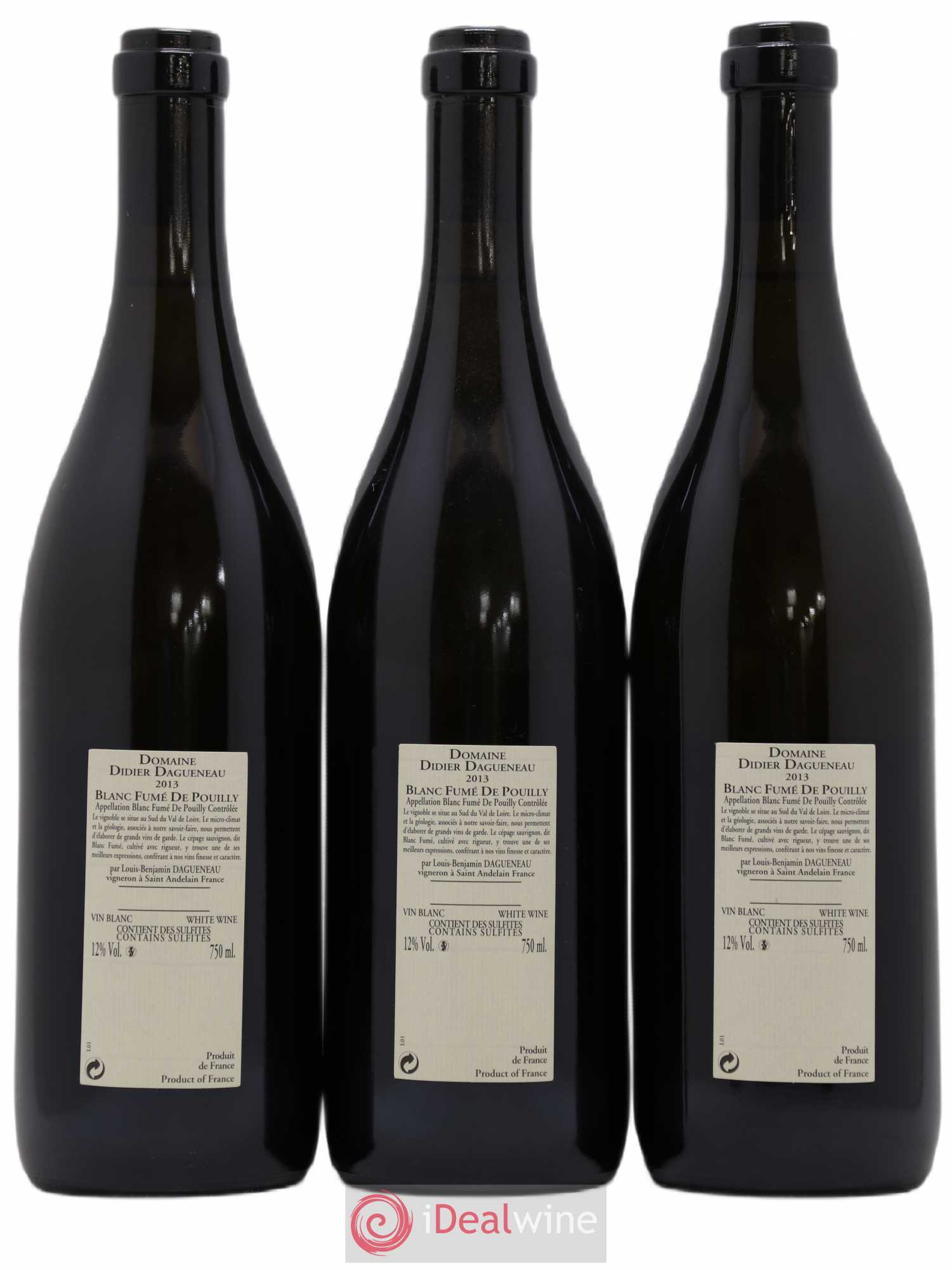 Pouilly-Fumé Blanc Fumé de Pouilly Dagueneau (Domaine Didier - Louis-Benjamin) 2013 - Lot de 3 bouteilles - 1