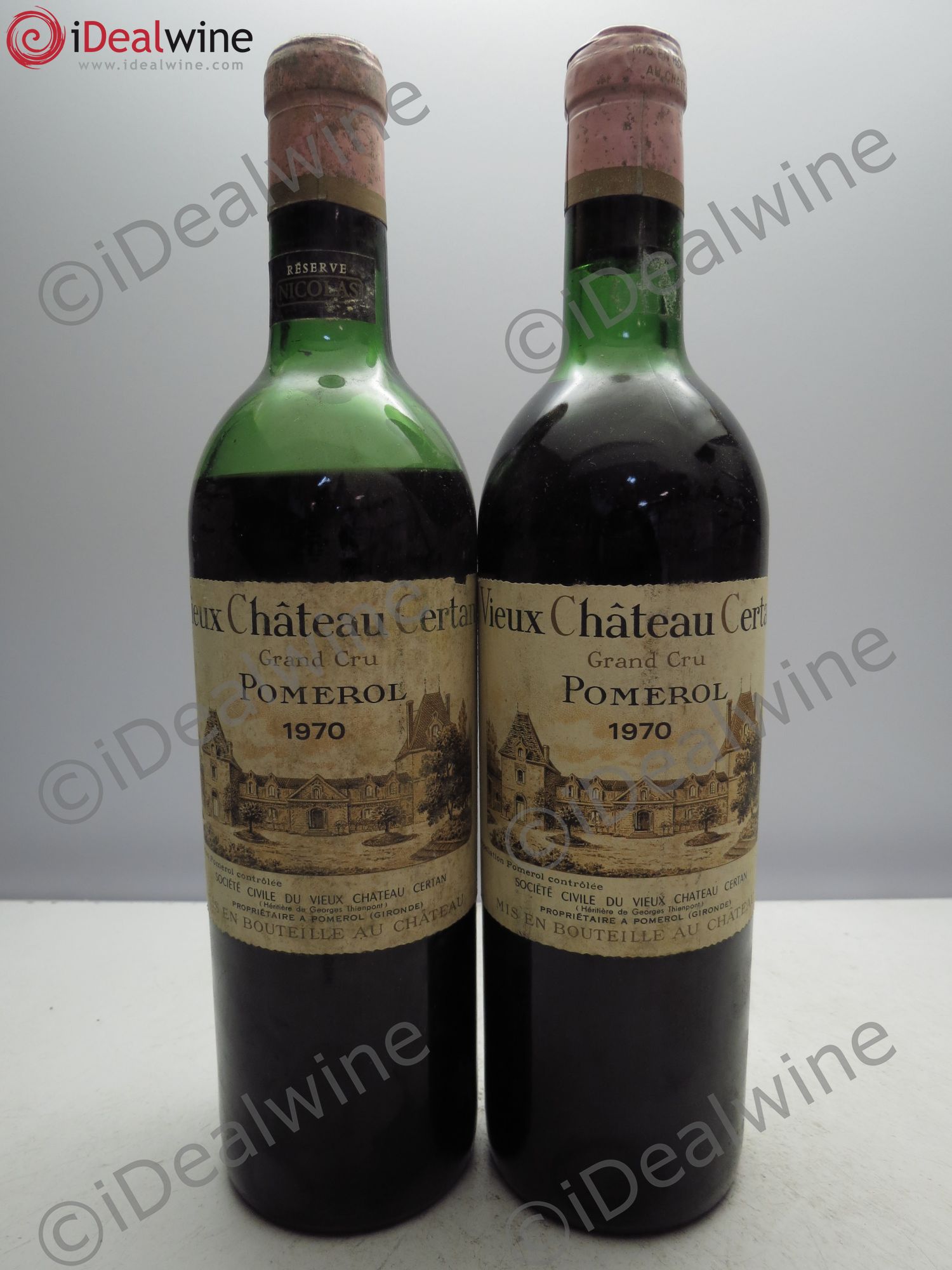 Vieux Château Certan Tampon Nicolas 1970 - Lot de 2 bouteilles - 0