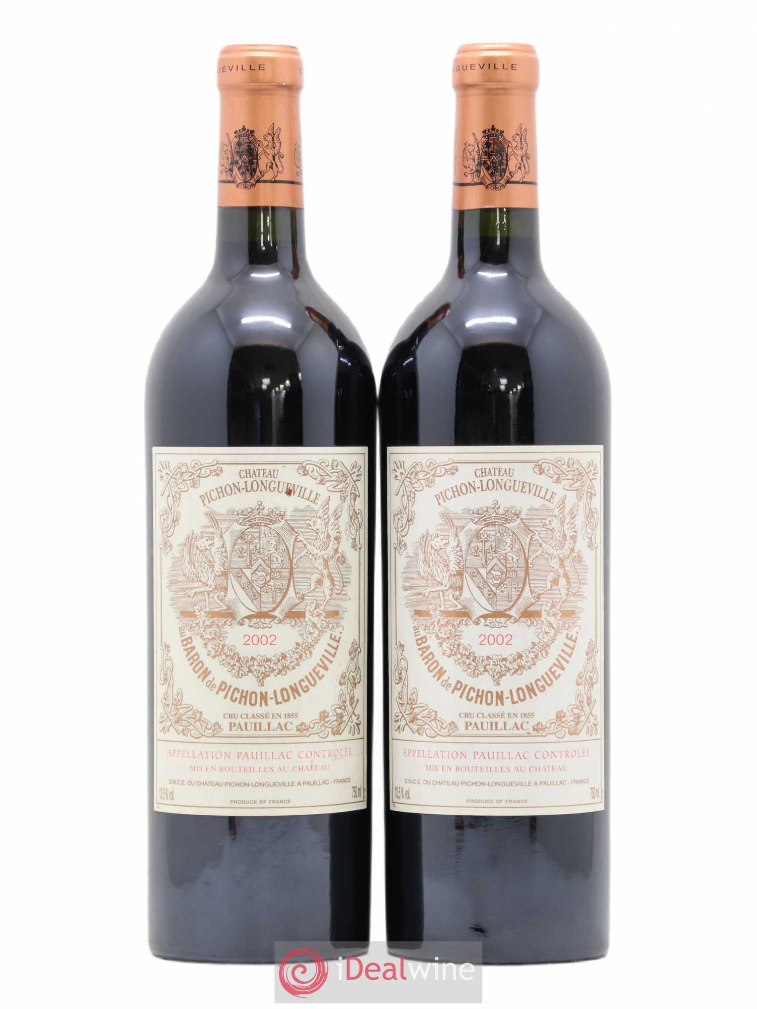 Pichon Longueville Baron 2ème Grand Cru Classé 2002 - Lot de 2 bouteilles - 0