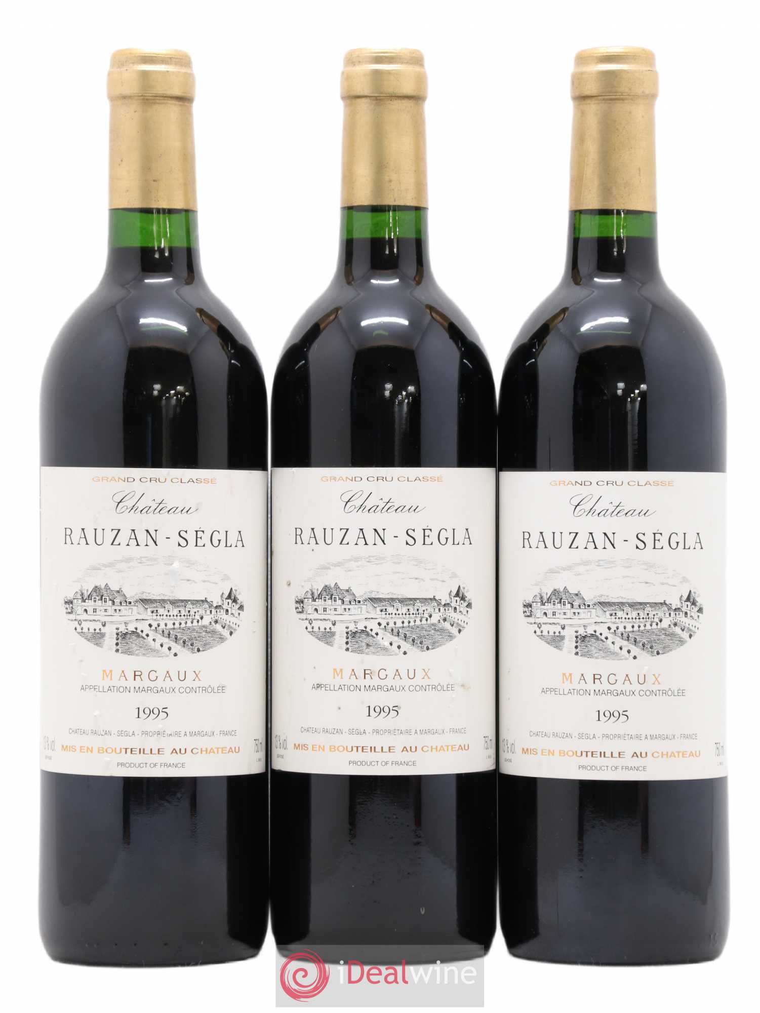 Château Rauzan Ségla Grand Cru Classé 1995 - Lot de 3 bouteilles - 0