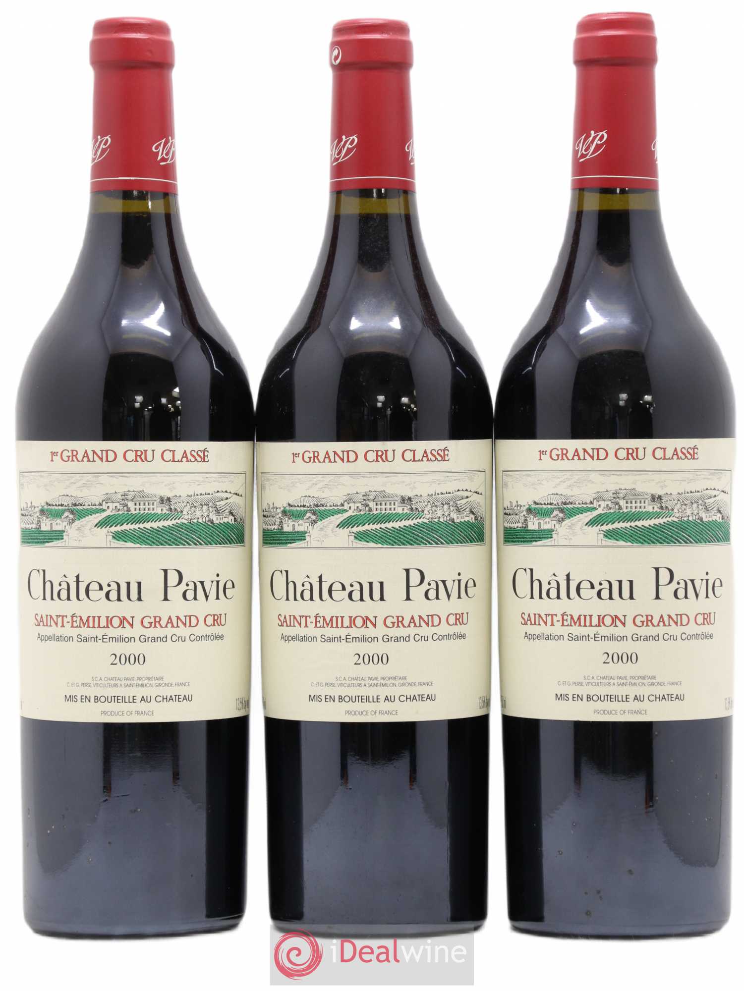 Château Pavie 1er Grand Cru Classé A 2000 - Lot de 3 bouteilles - 0