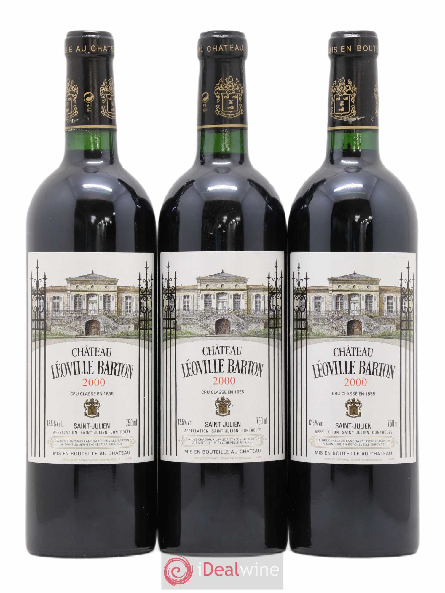 Château Léoville Barton 2ème Grand Cru Classé 2000 - Lot de 3 bouteilles - 0