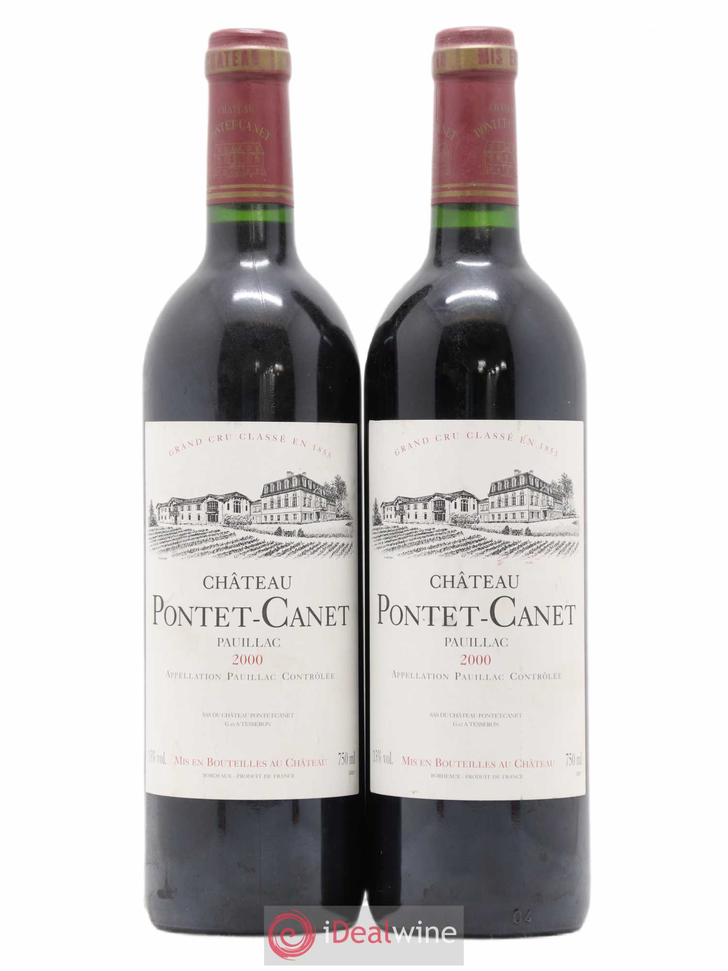 Château Pontet Canet 5ème Grand Cru Classé 2000 - Lot de 2 bouteilles - 0