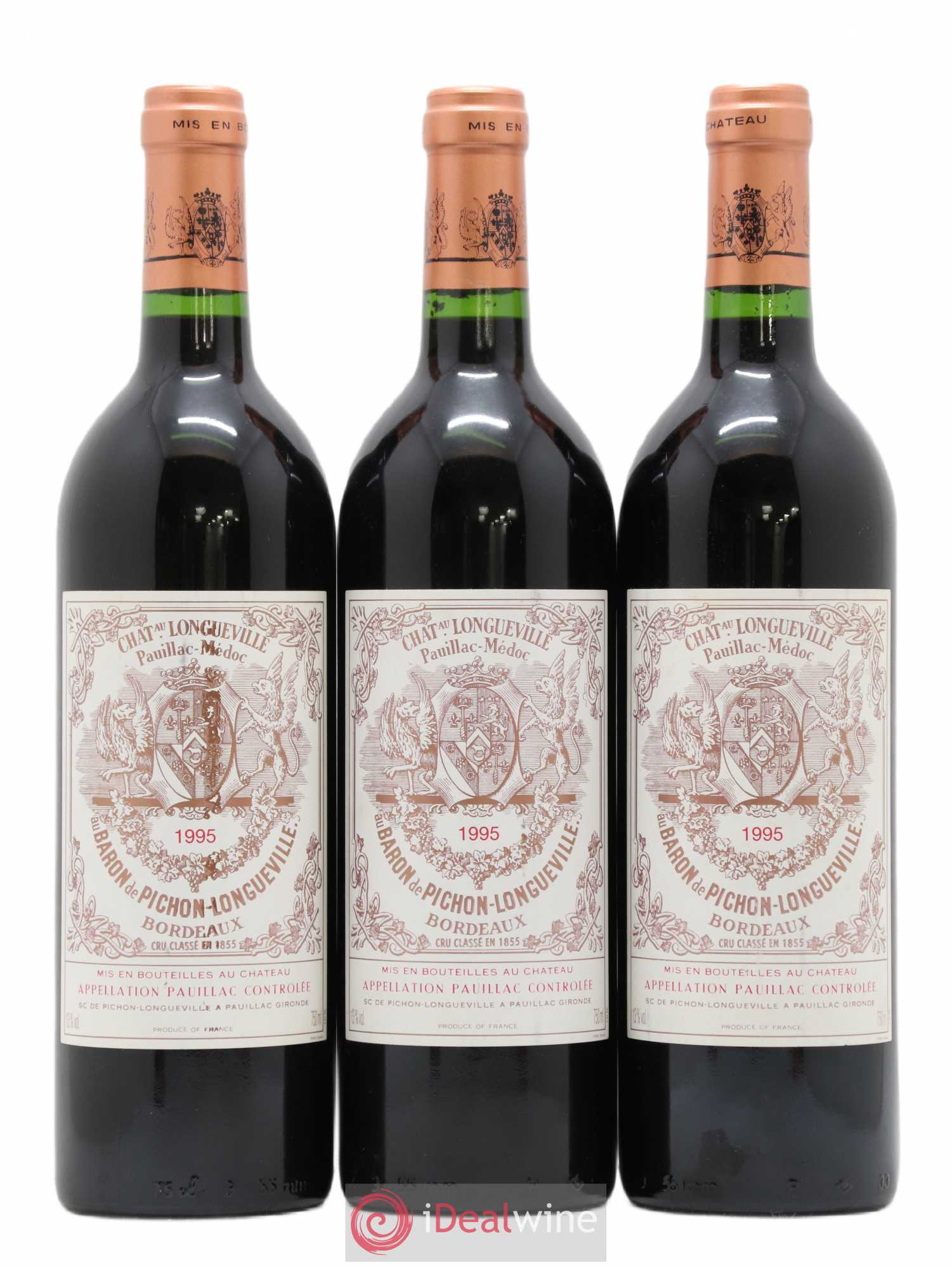 Pichon Longueville Baron 2ème Grand Cru Classé 1995 - Lot de 3 bouteilles - 0